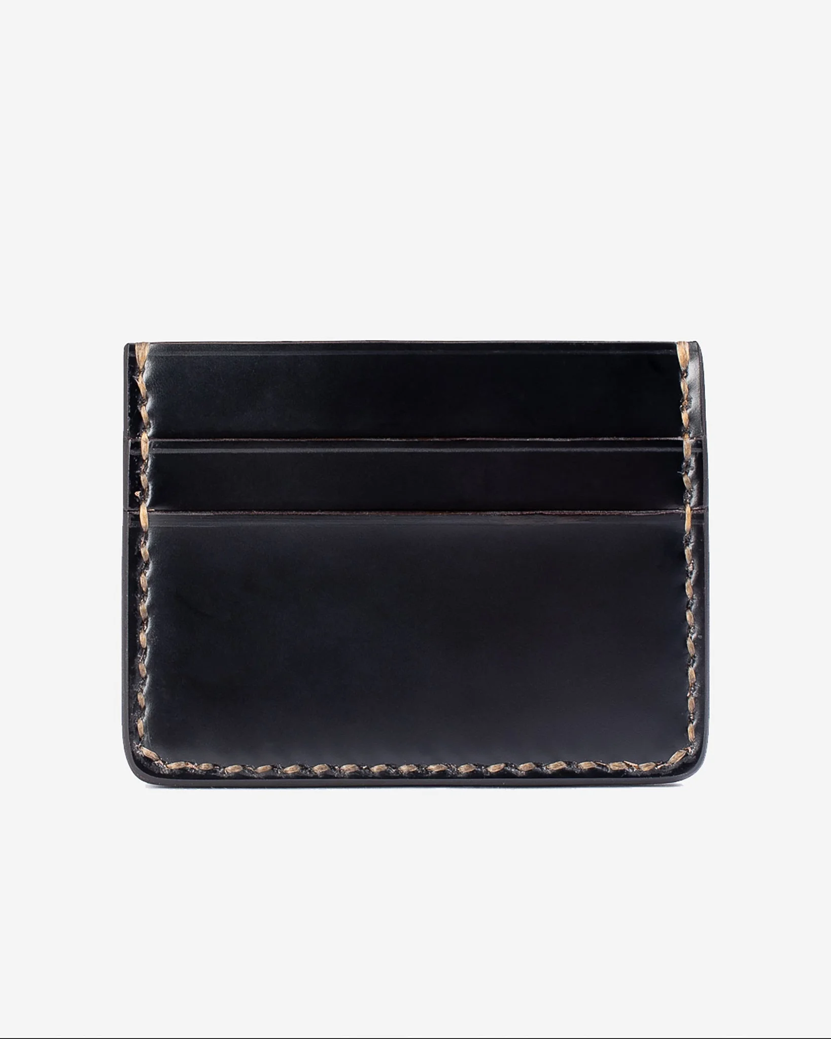 SHELL CORDOVAN CARD HOLDER - BLACK - 1