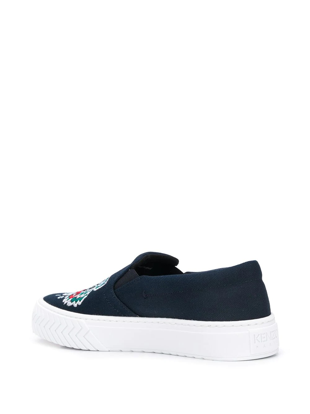 tiger-embroidered slip-on trainers - 3