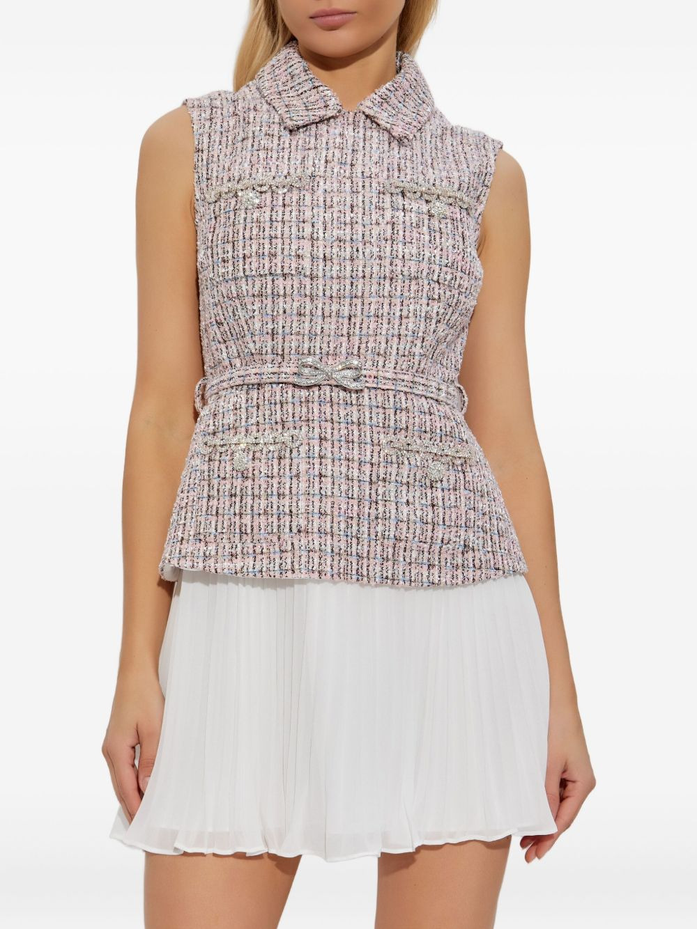 tweed pleated dress - 3