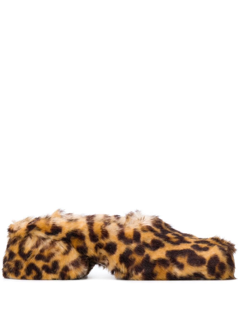 leopard print faux fur mules - 1