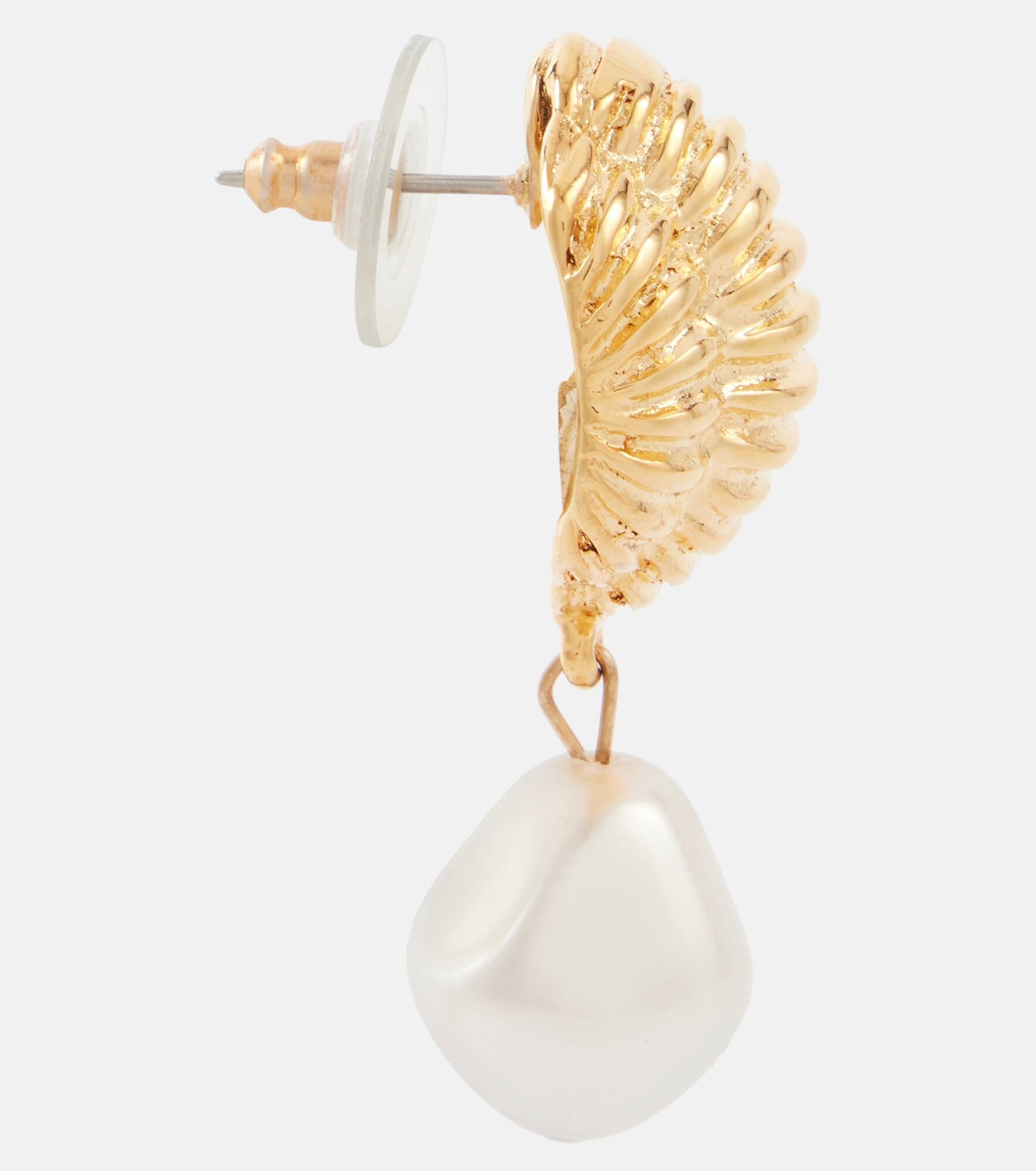 Asha faux pearls gold-plated earrings - 2