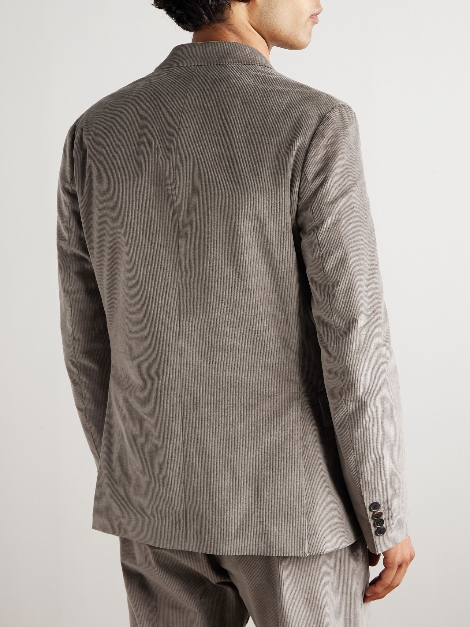 Cotton-Blend Corduroy Blazer Brown - 4
