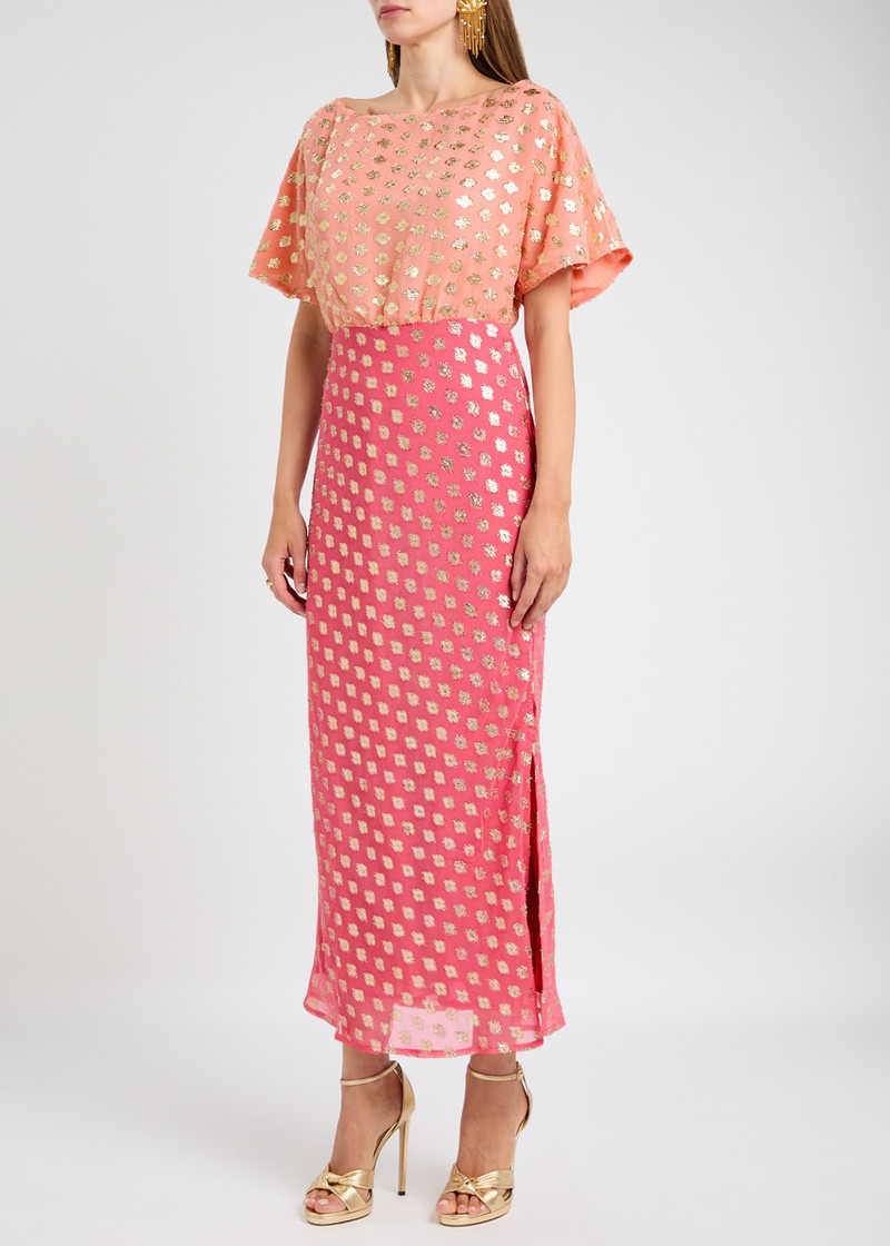 Never Fully Dressed Never Fully Dressed Tilly Embroidered Chiffon Midi Dress outlook