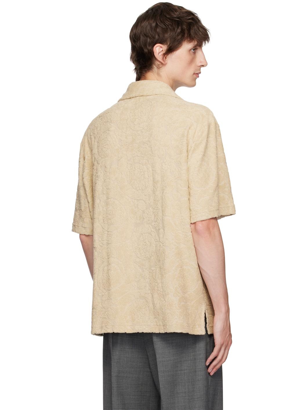 Beige Barocco Jacquard Towel Shirt - 3