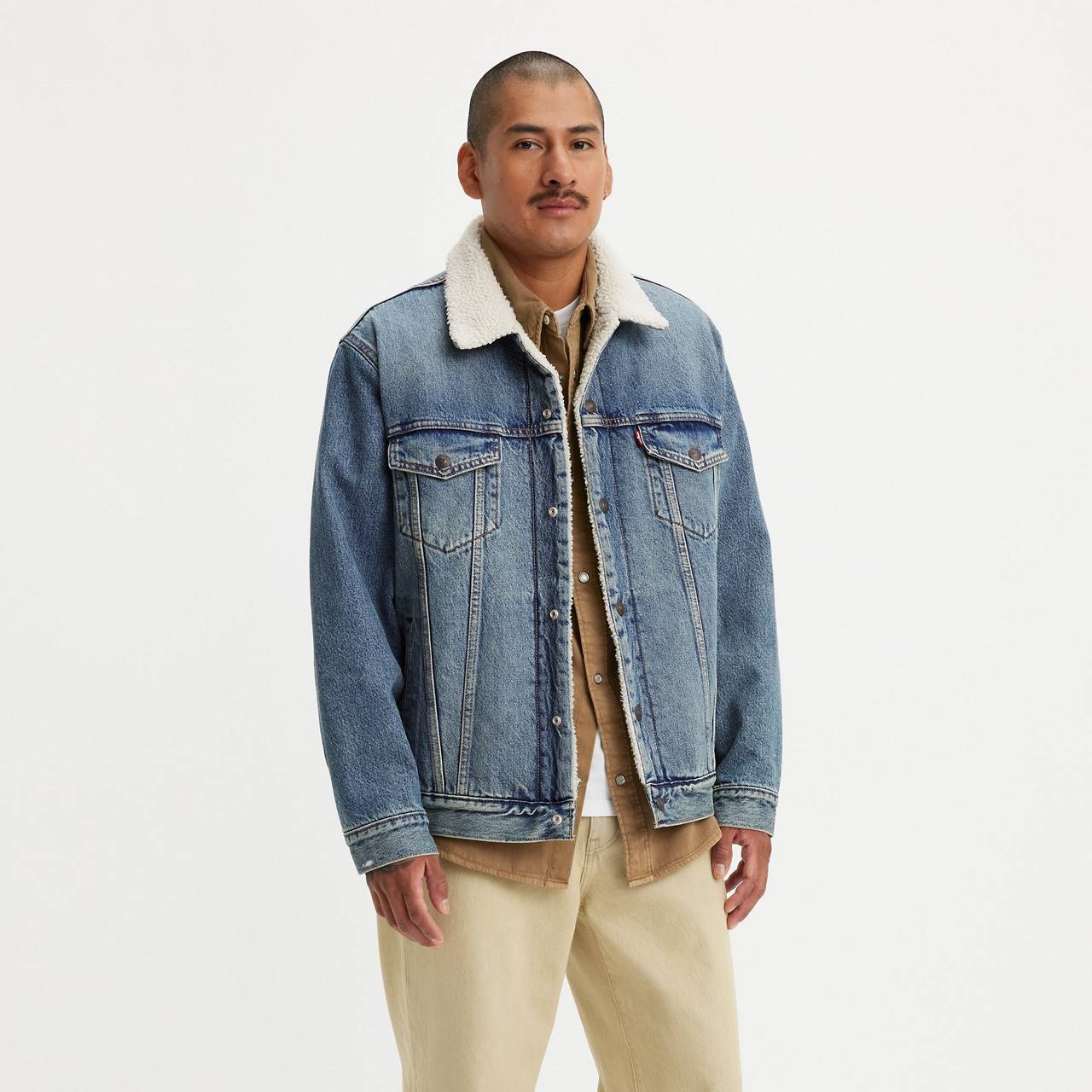 RELAXED FIT SHERPA TRUCKER JACKET - 2