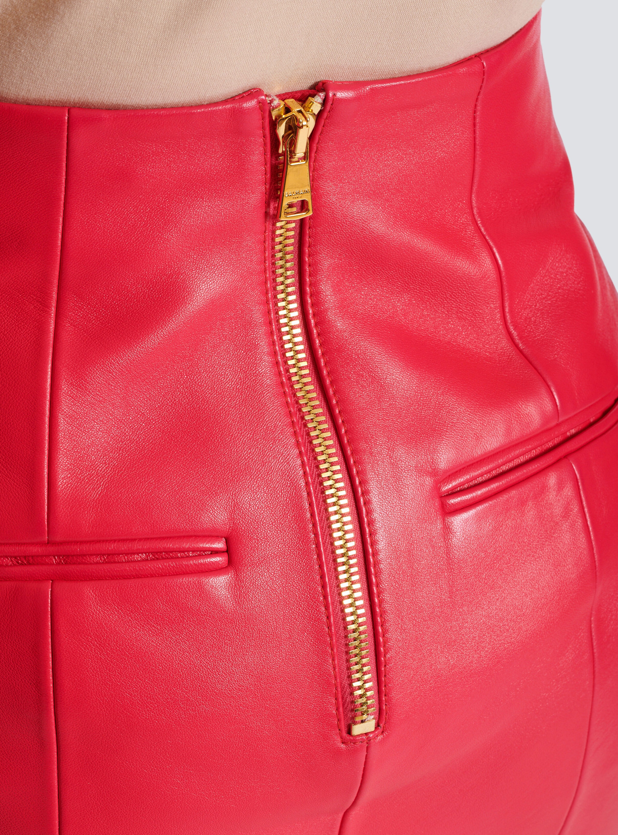 Short lambskin skirt - 6