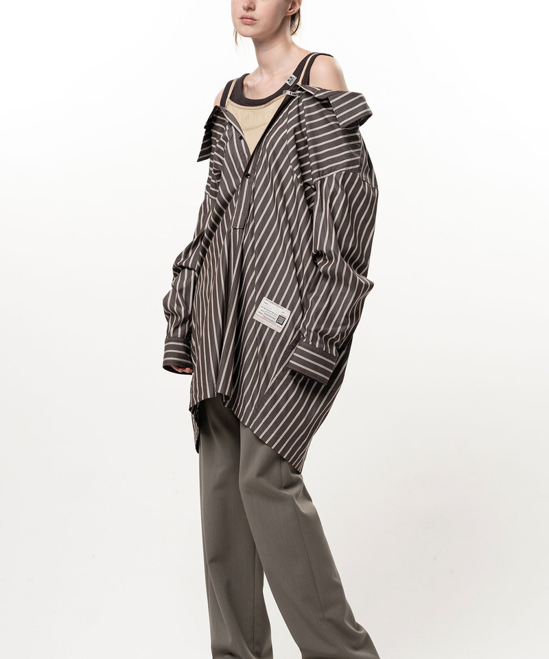 Triple Layered Stripe Shirt Dress 5