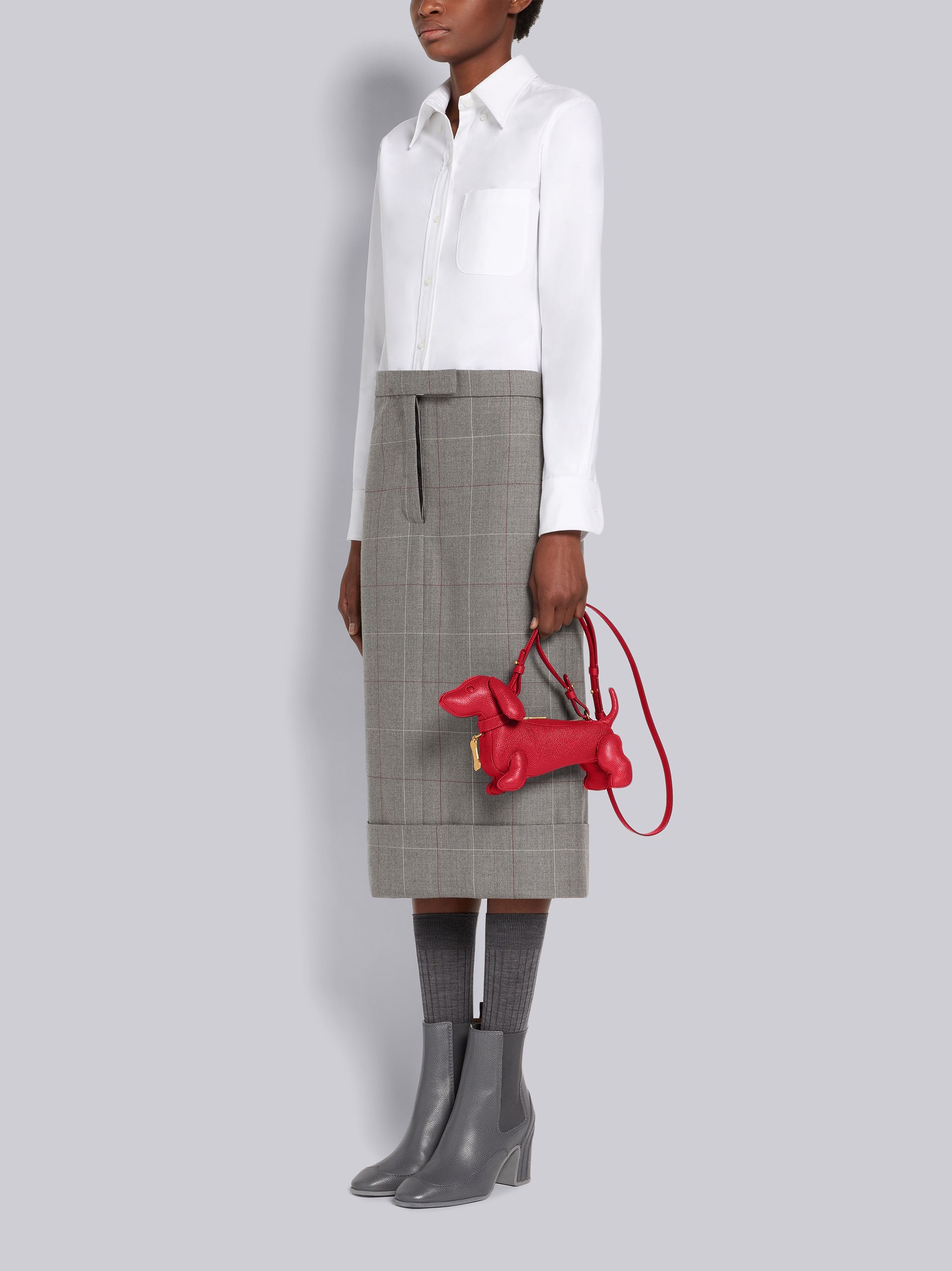 Red Pebble Grain Leather Mini Hector Bag - 6