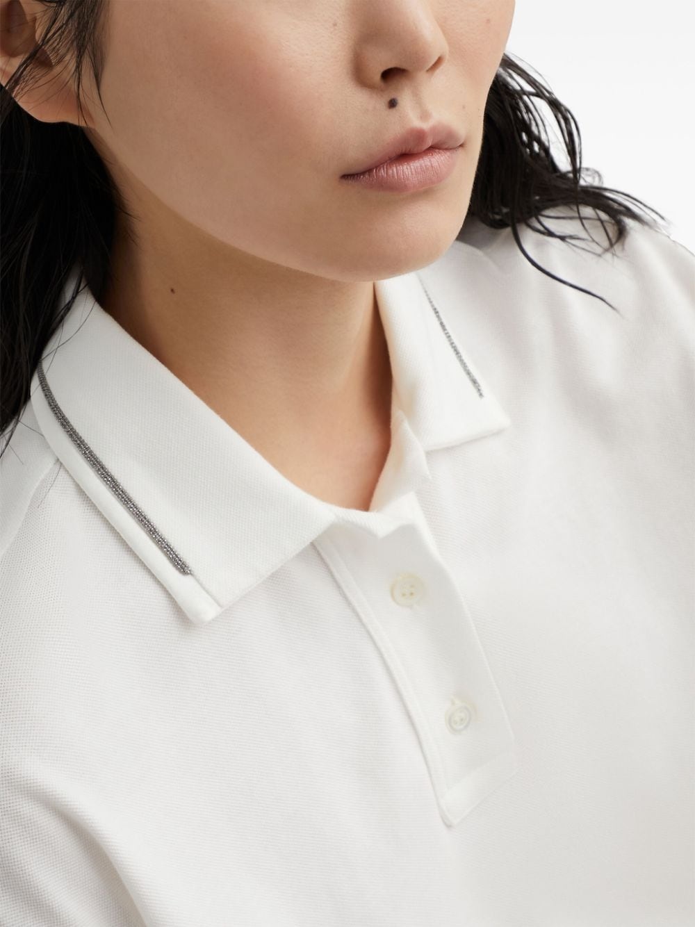 Brunello Cucinelli Piquet Polo Shirt With Monili - 2