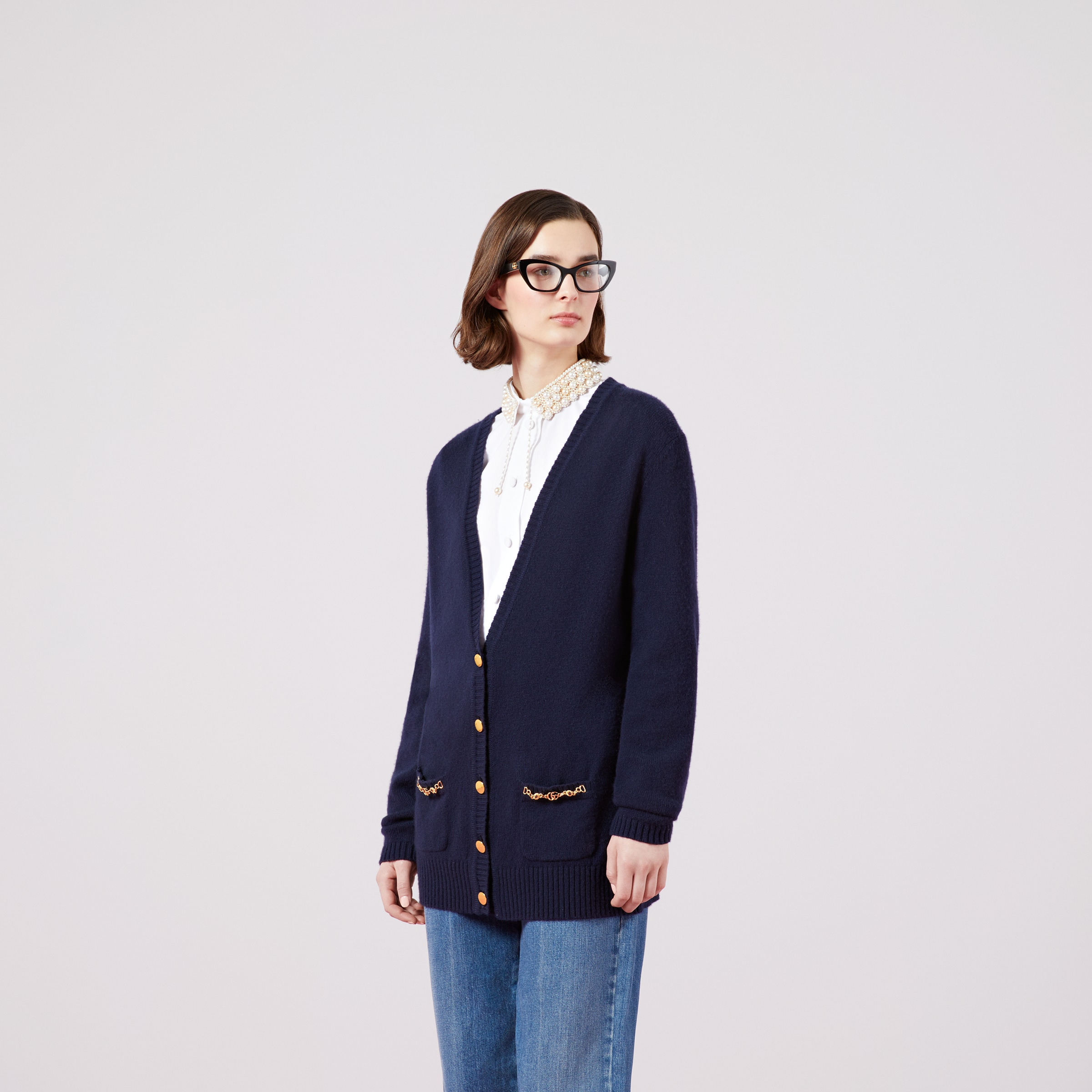 Cashmere cardigan with chain detail - 5