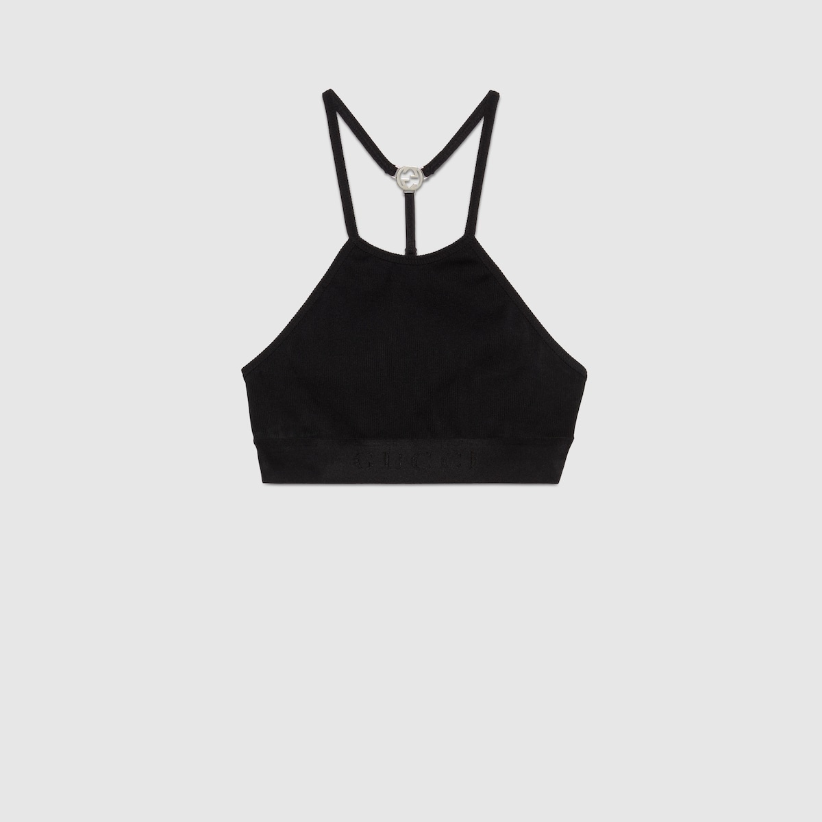 Nylon jersey crop top - 1