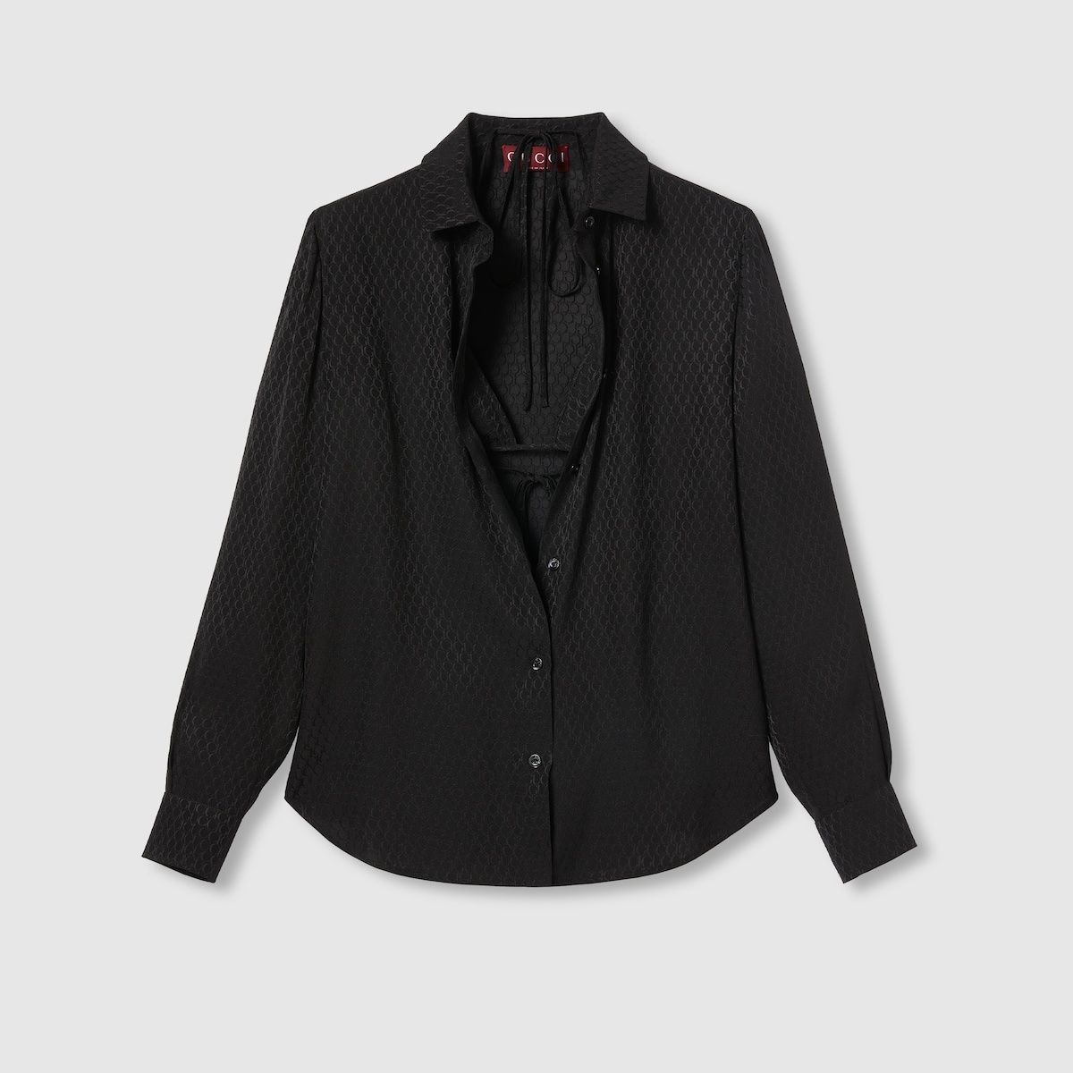 Gucci silk jacquard shirt and bra set - 1