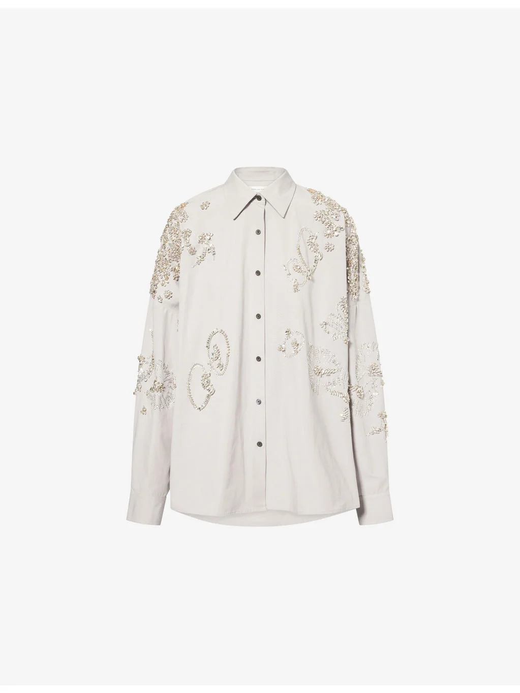 Casia Jewel-Embellished Cotton Shirt - 1