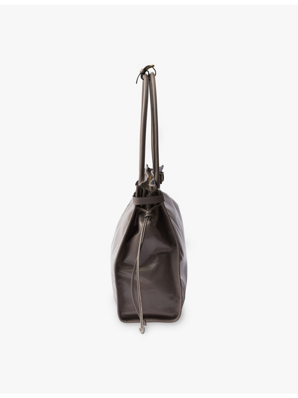 Brand-plaque large leather shoulder bag - 5