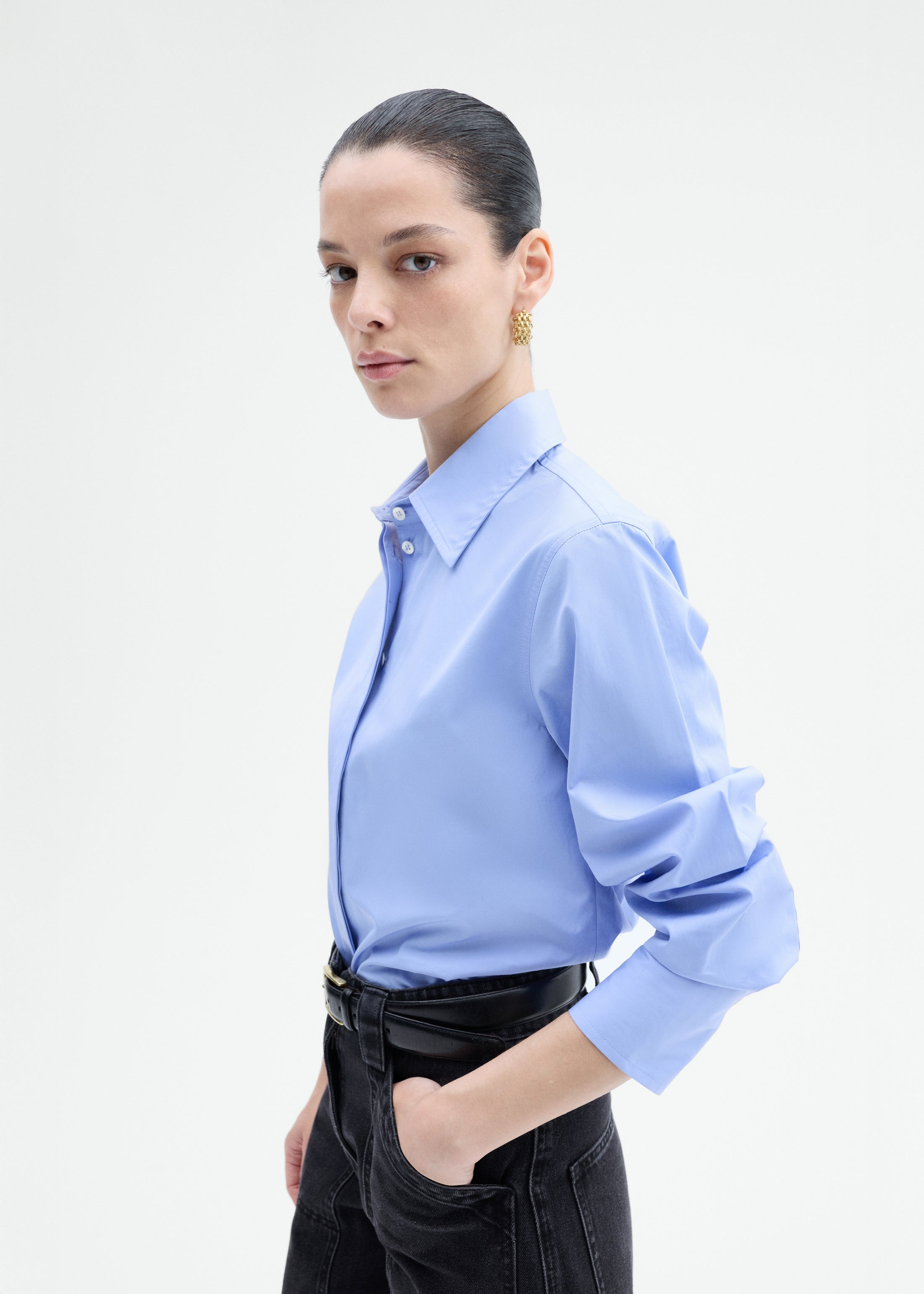 Fitted Shirt in Cotton Poplin - 3