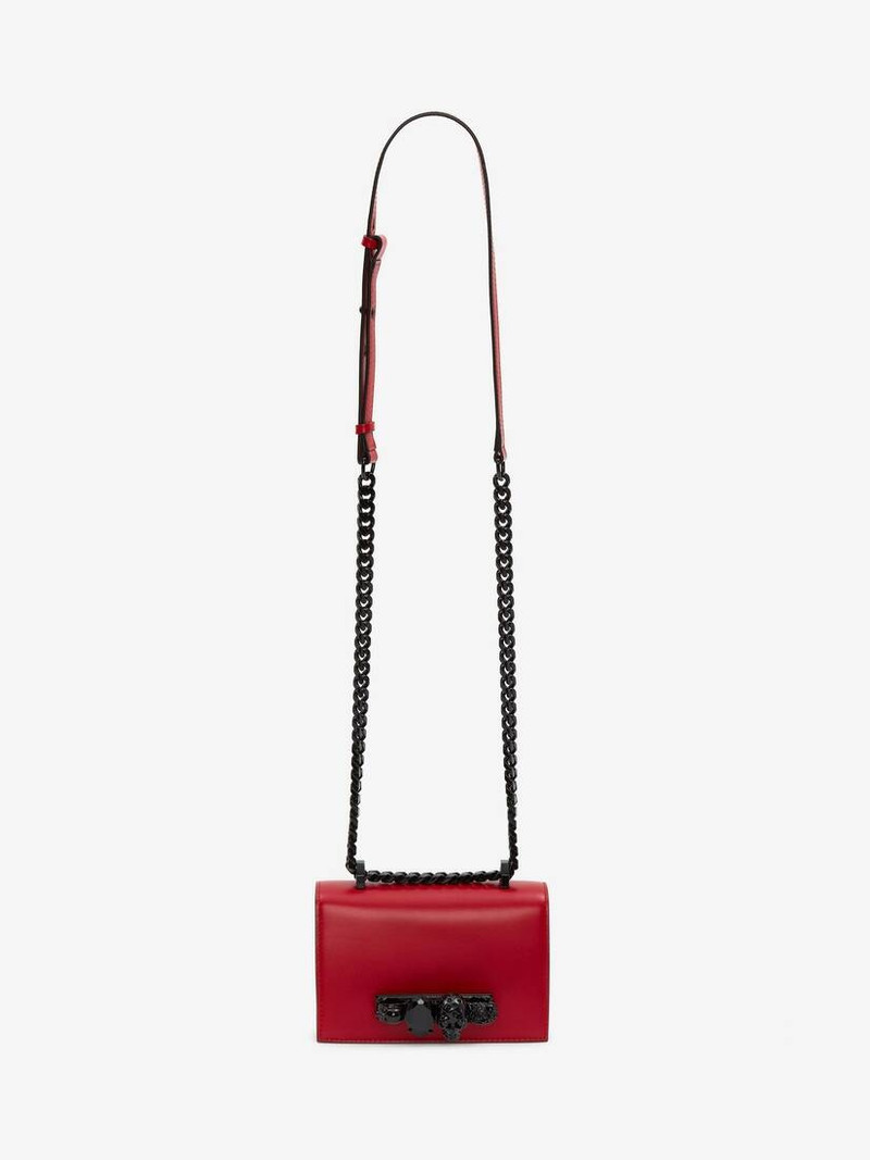 Women's Mini Jewelled Satchel in Welsh Red 5