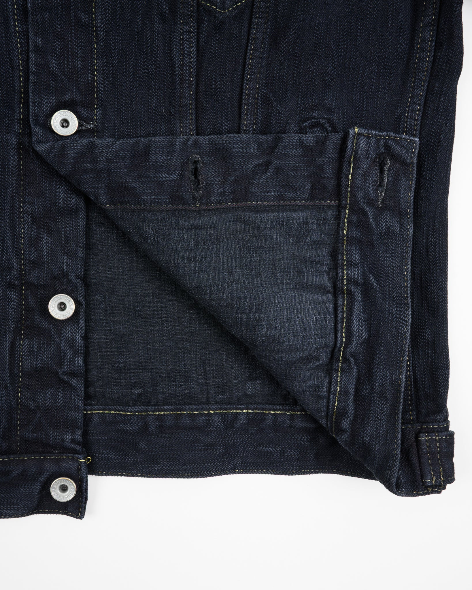 IH-526J-SLBod 16oz Slubby Selvedge Denim Type III Jacket - Indigo Overdyed Black - 12