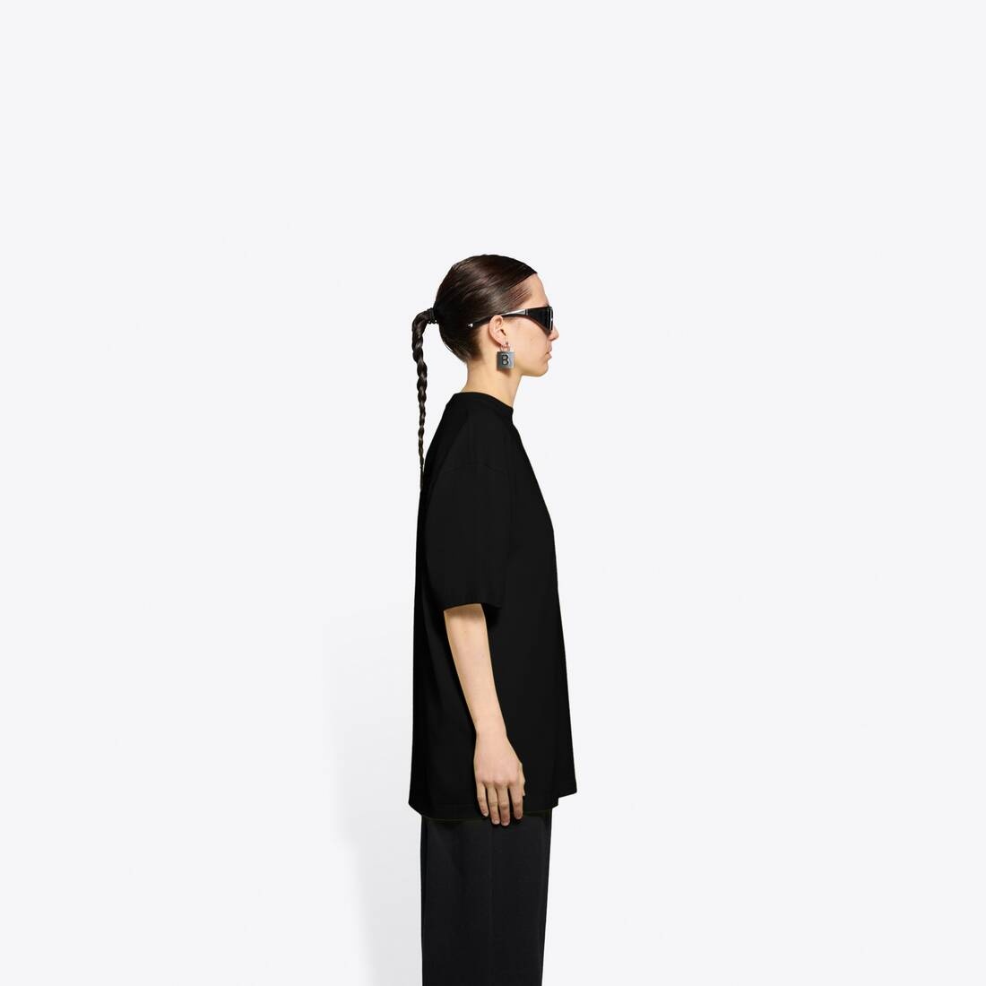 Women's New Copyright Large Fit T-shirt in Black - 4