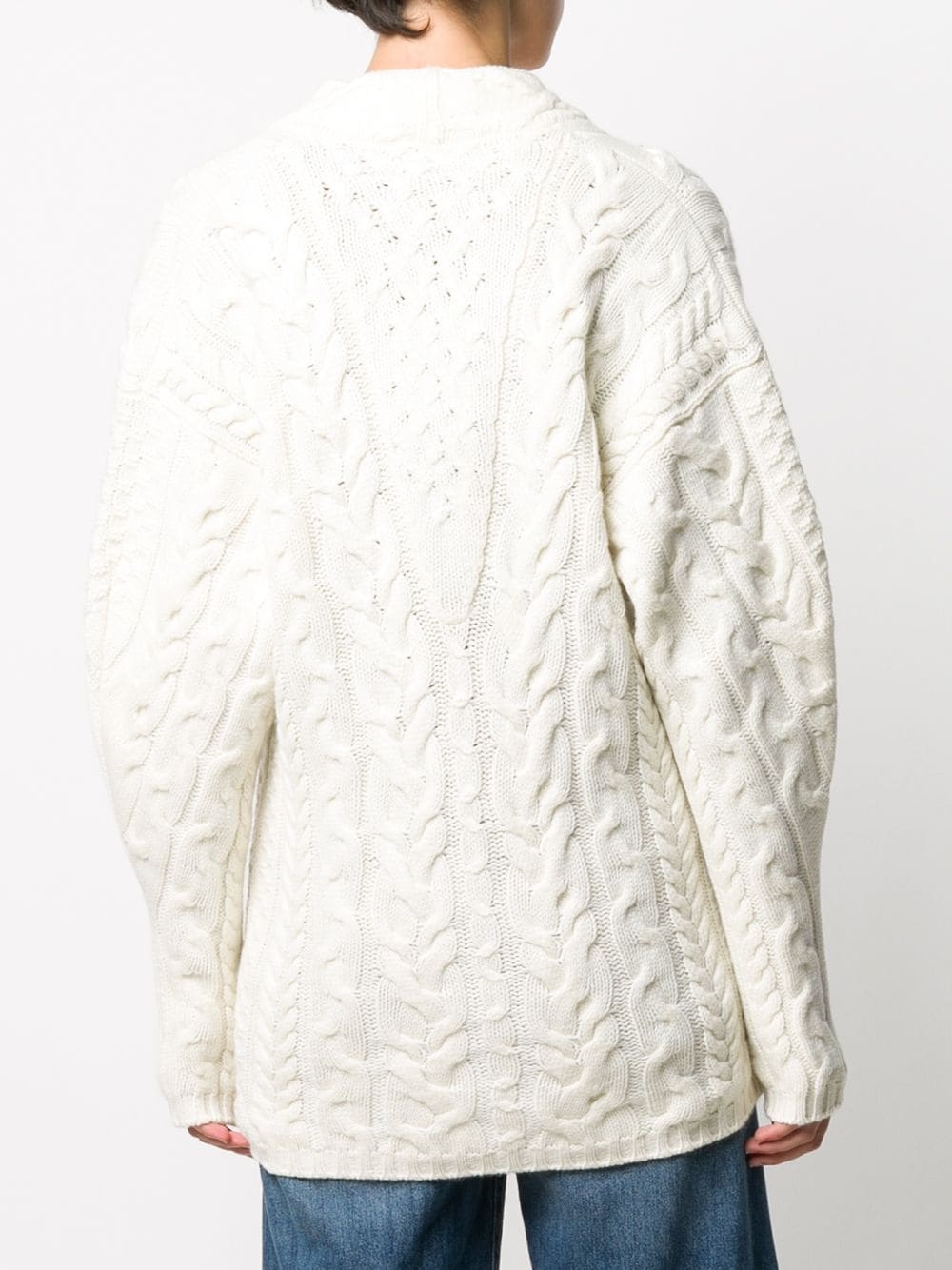 oversized cable-knit cardigan - 4