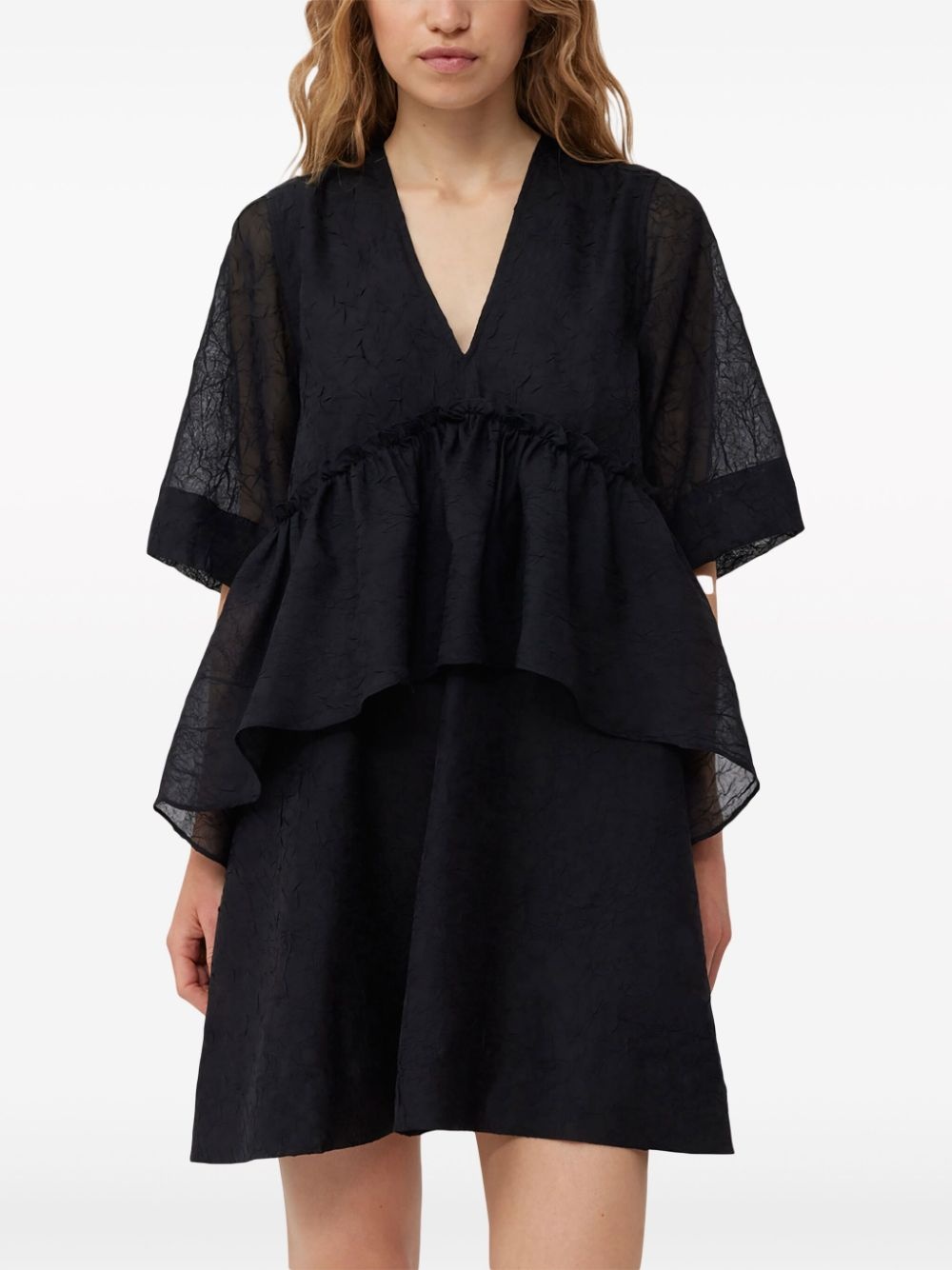 crinkled georgette minidress - 5