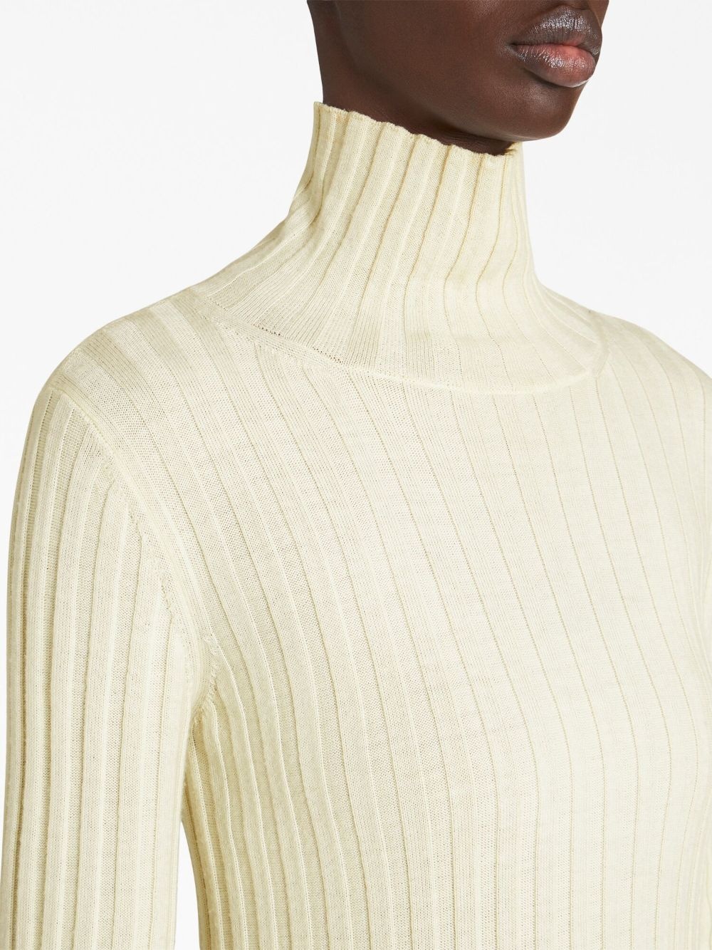 ribbed-knit striped-edge jumper - 4