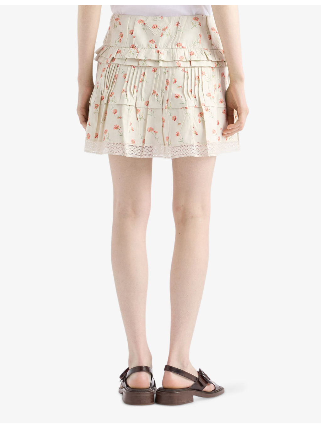 Floral-Print Cotton And Linen Mini Skirt - 4