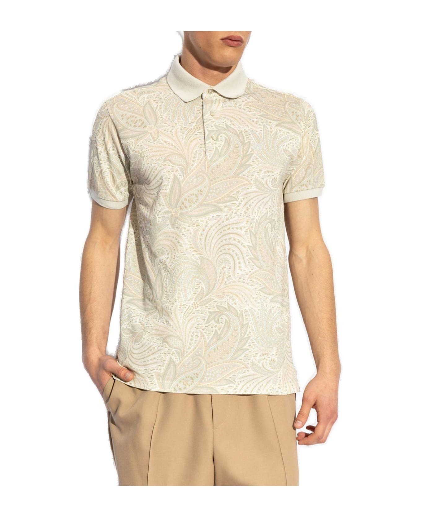 Paisley Printed Short Sleeved Polo Shirt - 2