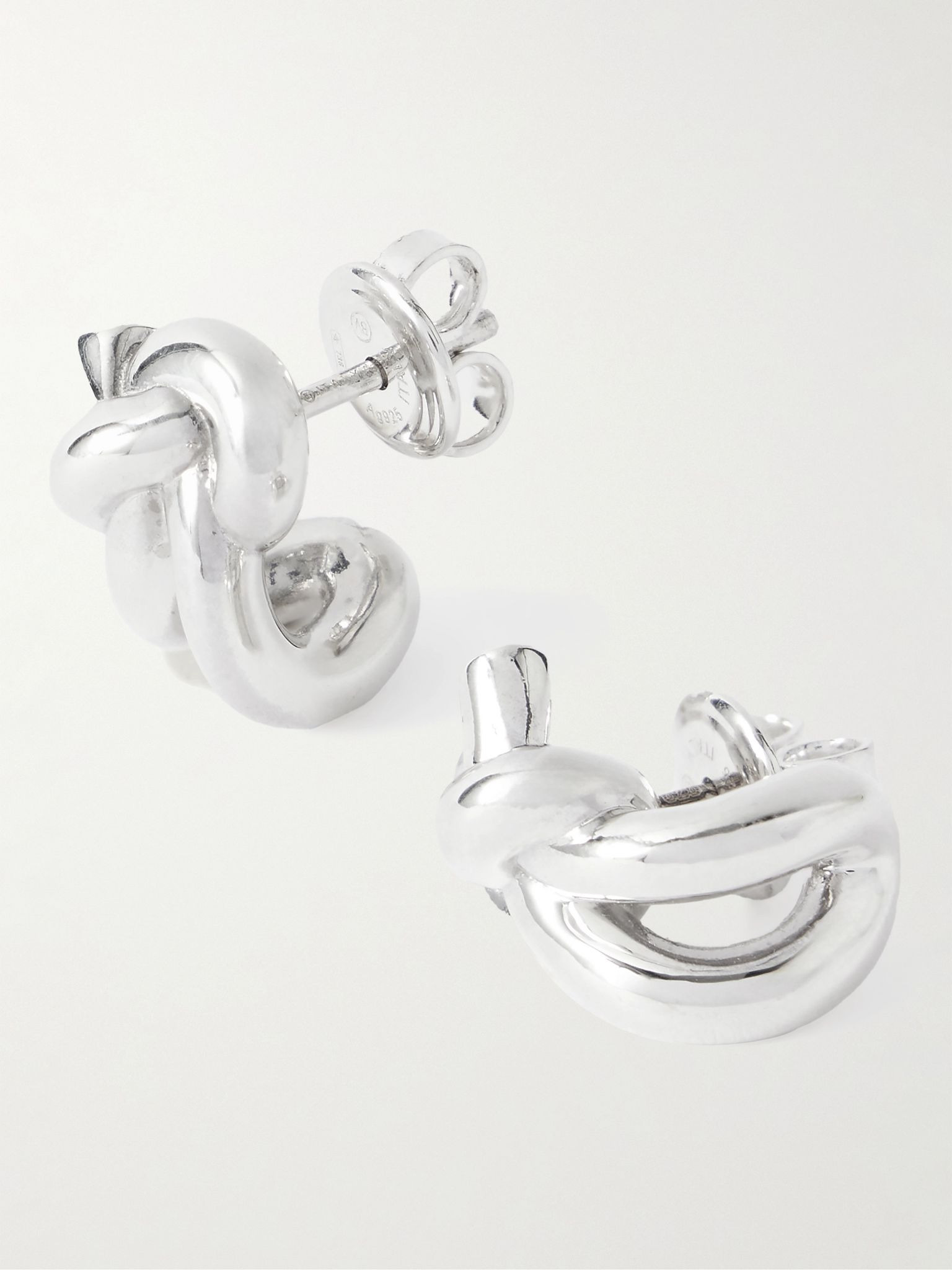 Knot silver earrings Silver - 3