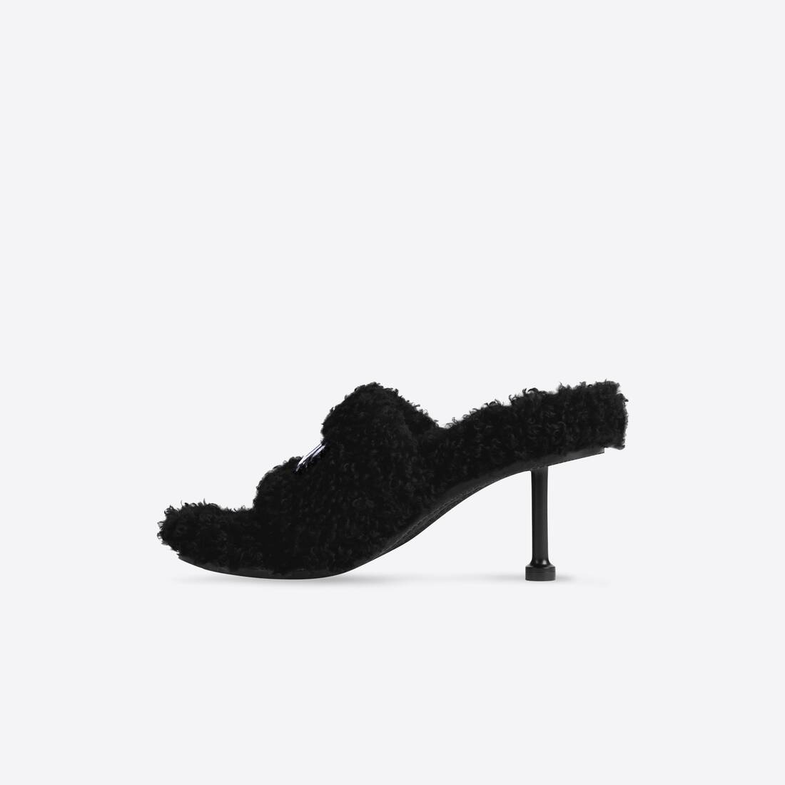 Women's Cities Paris Furry 80mm Sandal in Black - 4