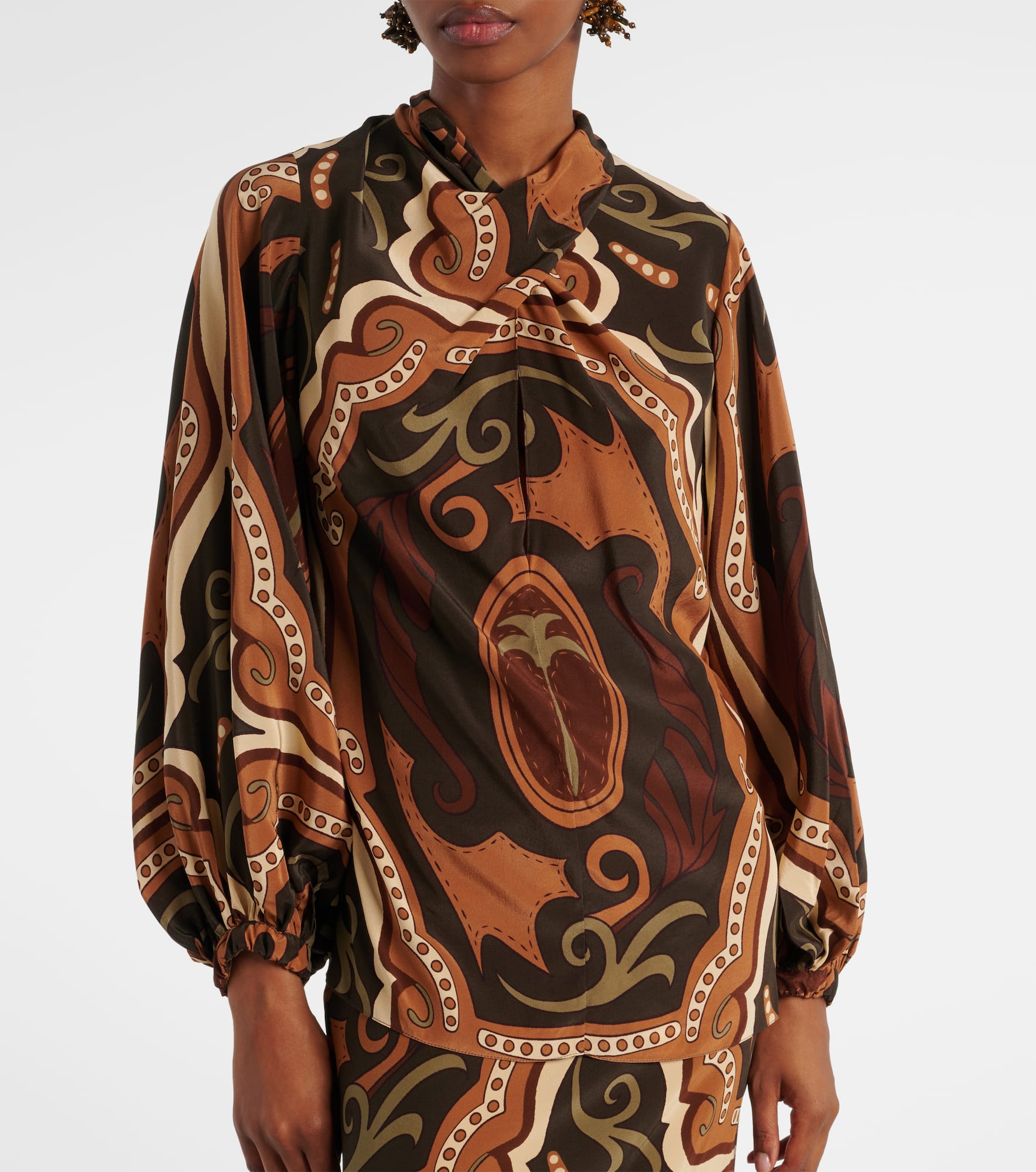 Printed silk blouse - 6