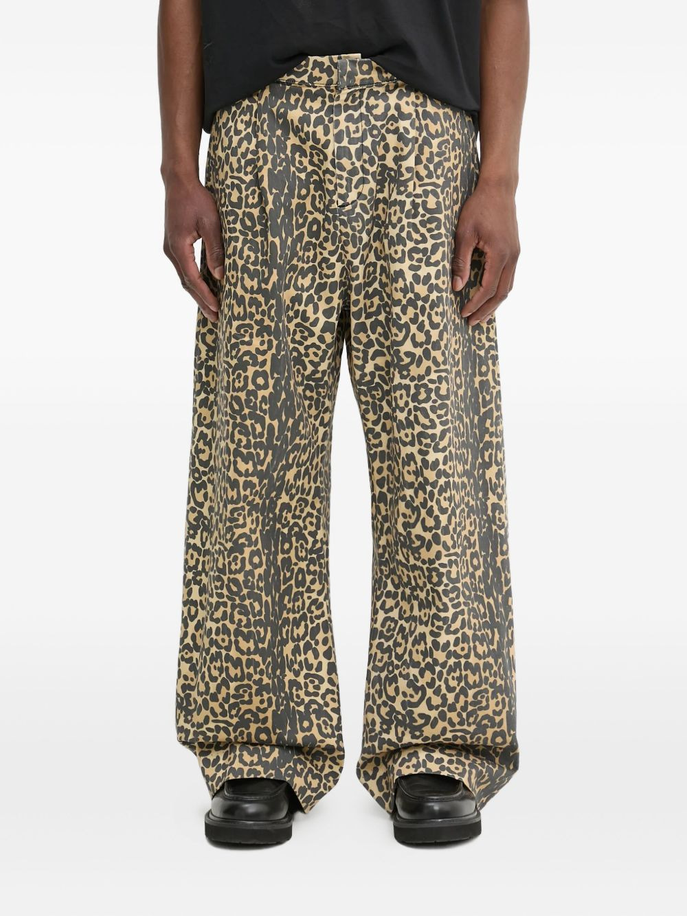 leopard-print wide-leg trousers - 4