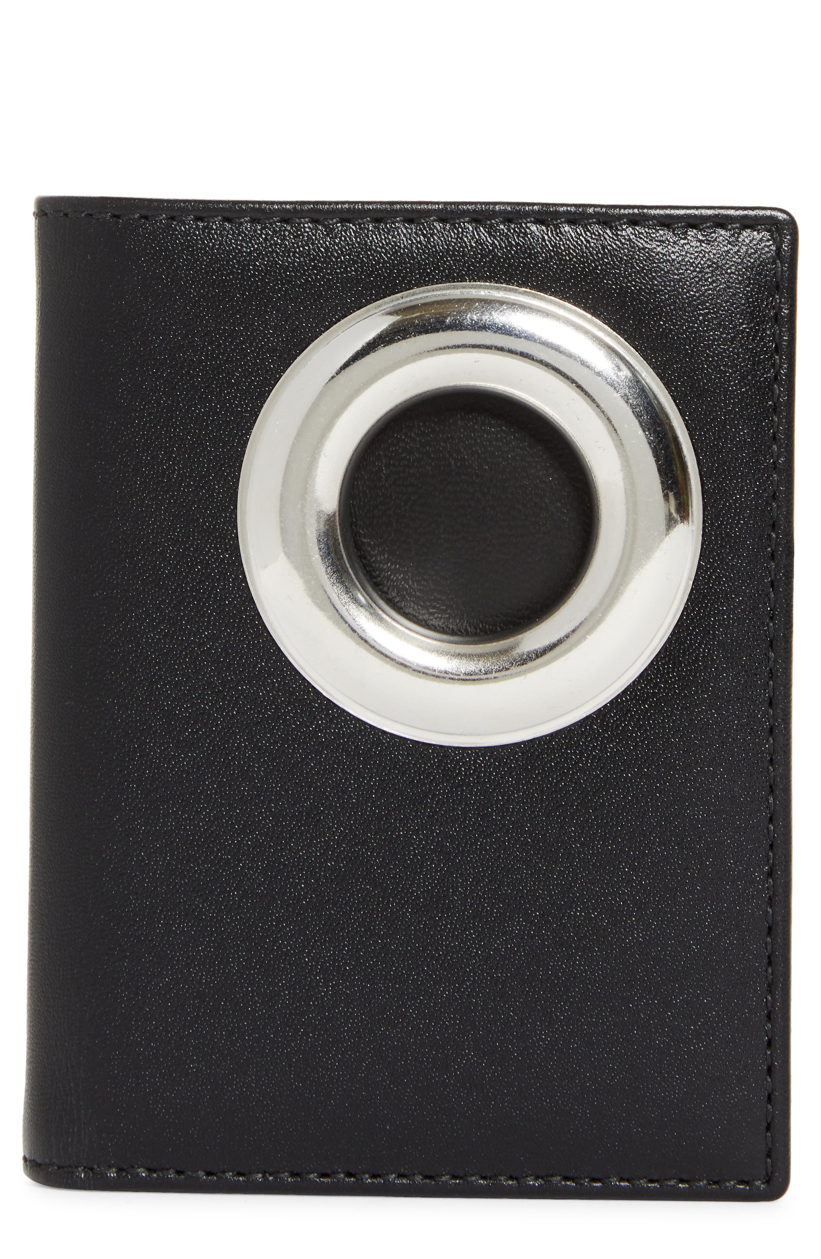 Comme des Garçons Wallets Eyelet Leather Bifold Wallet in Black at Nordstrom - 1