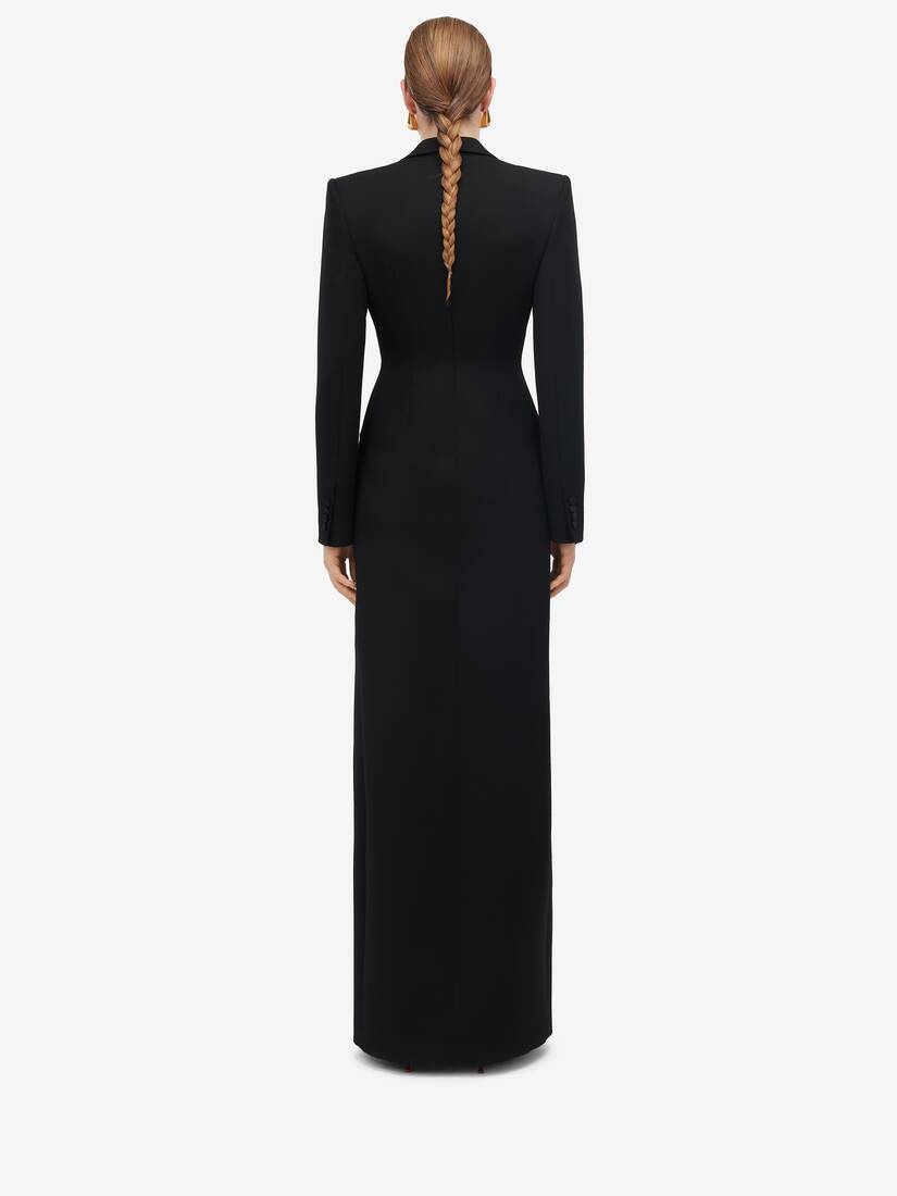 Women's Long Jacket Dress in Black - 4