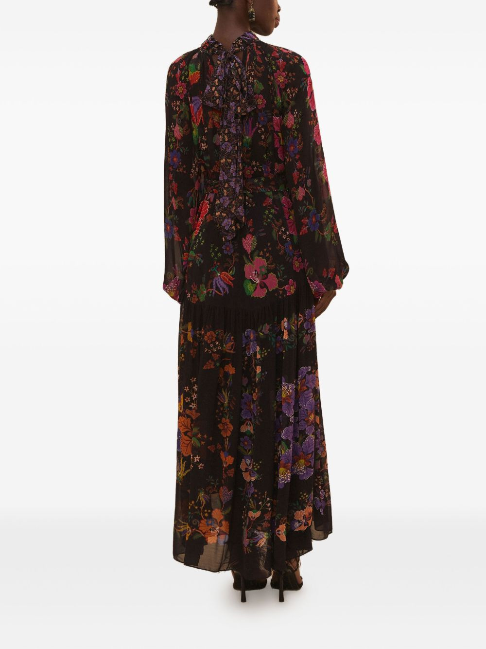 Floral Scarves high-neck maxi dress - 3