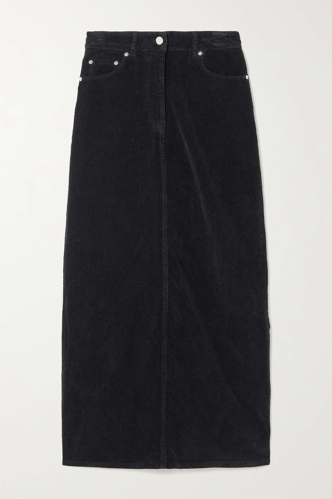 Organic cotton-blend corduroy maxi skirt - 1