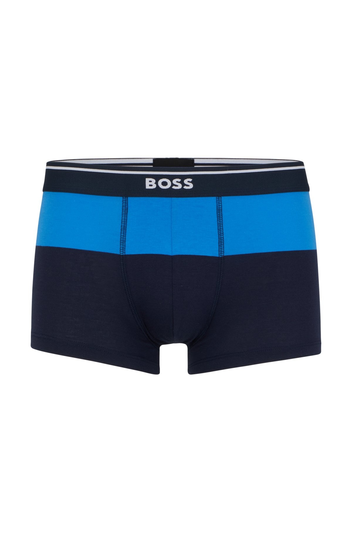 COTTON-BLEND TRUNKS WITH COLOR-BLOCKING - 1