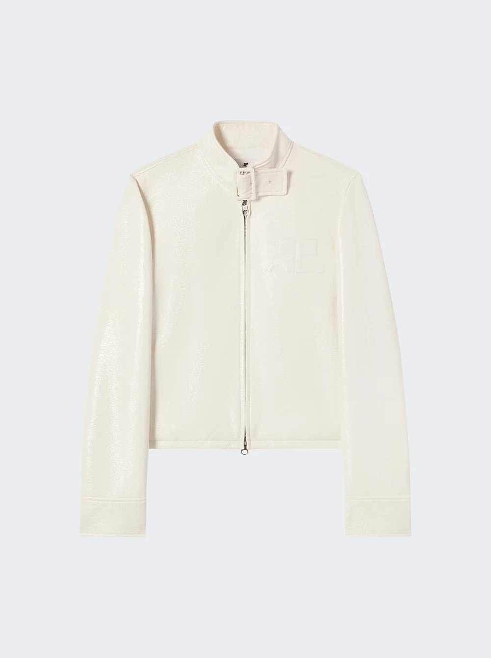 City Zipped Vinyl Jacket Light Bones - 1