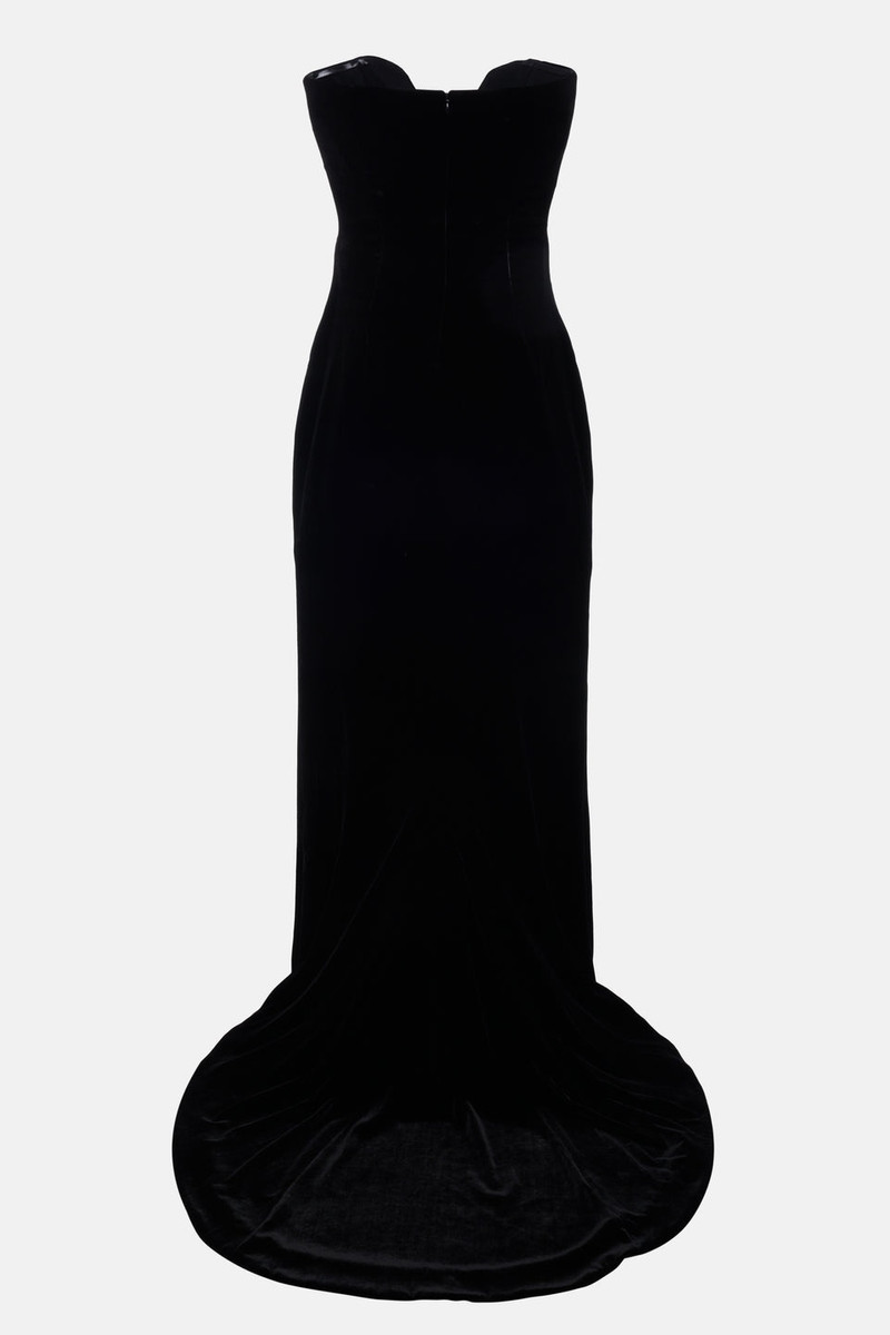 Alessandra Rich VELVET GOWN WITH DUCHESSE BOW outlook