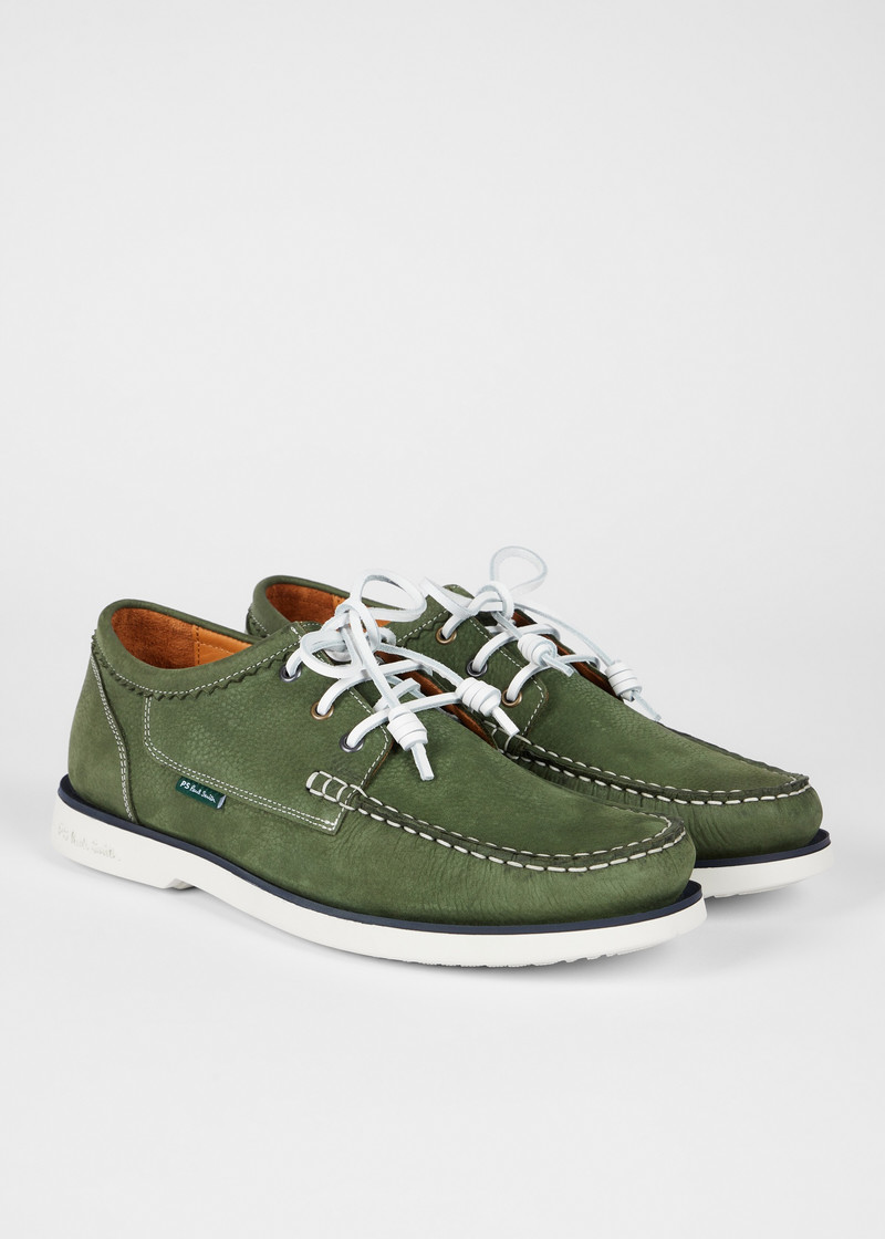 Khaki Nubuck 'Pebble' Boat Shoes 4