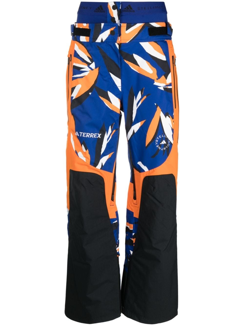 abstract-print panelled track pants - 1