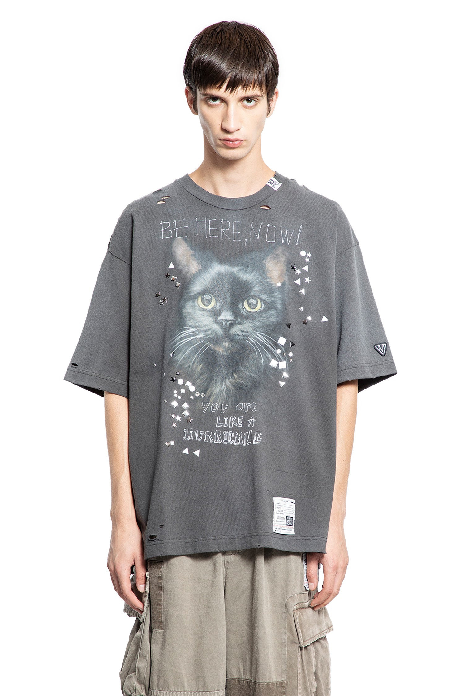 Embellished Distressed Tee - 1