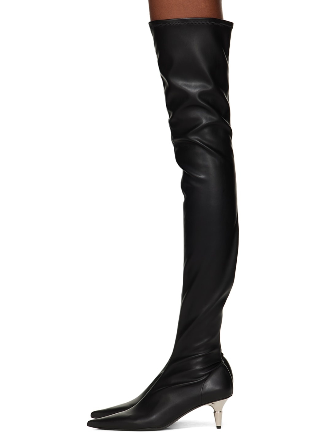 Black Spike Over-The-Knee Boots - 3