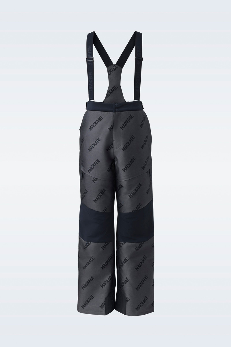 SHANE-JMG Technical ski pants with jacquard logo pattern and suspenders 1