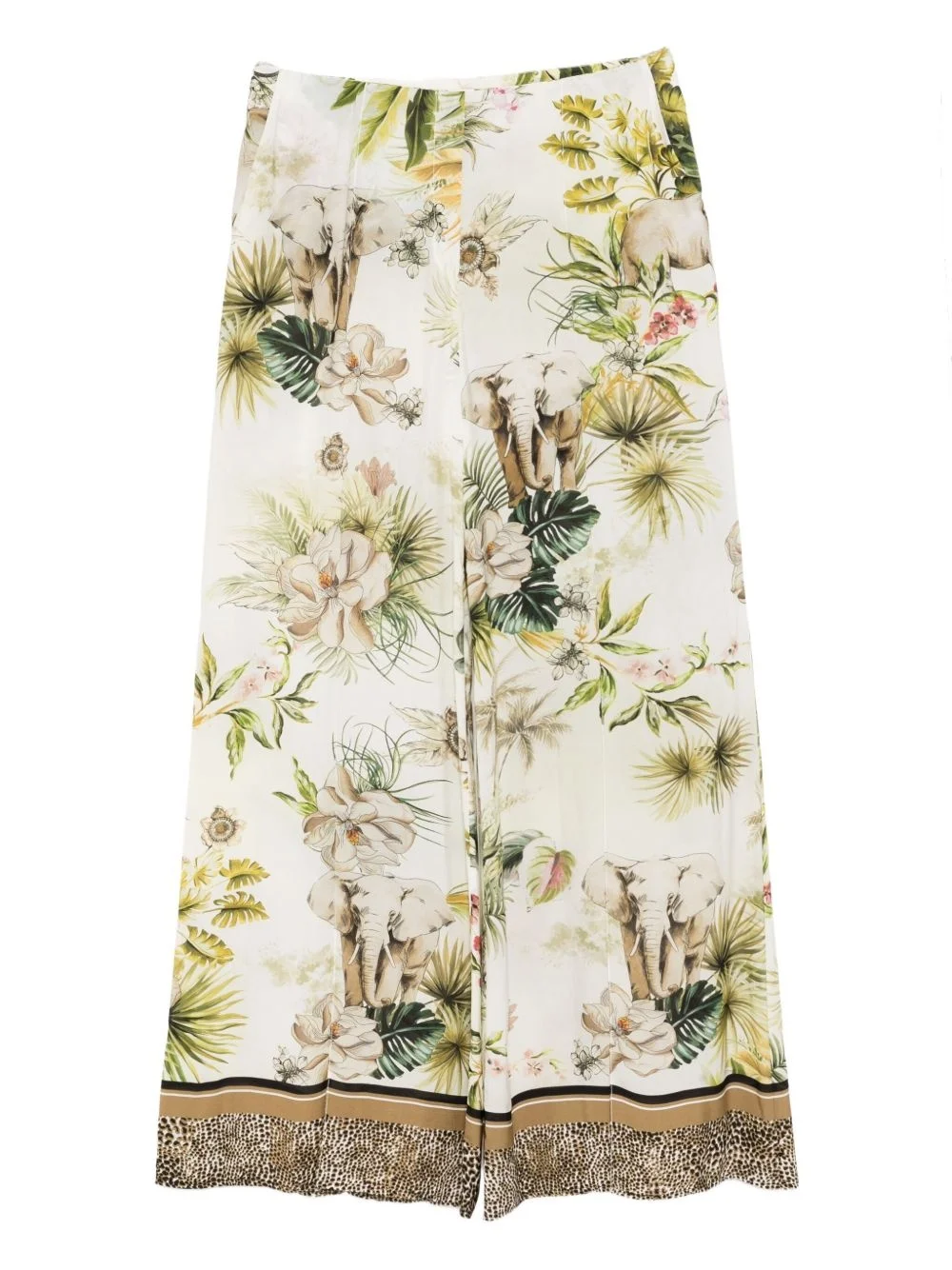 savannah-print chiffon pants - 1