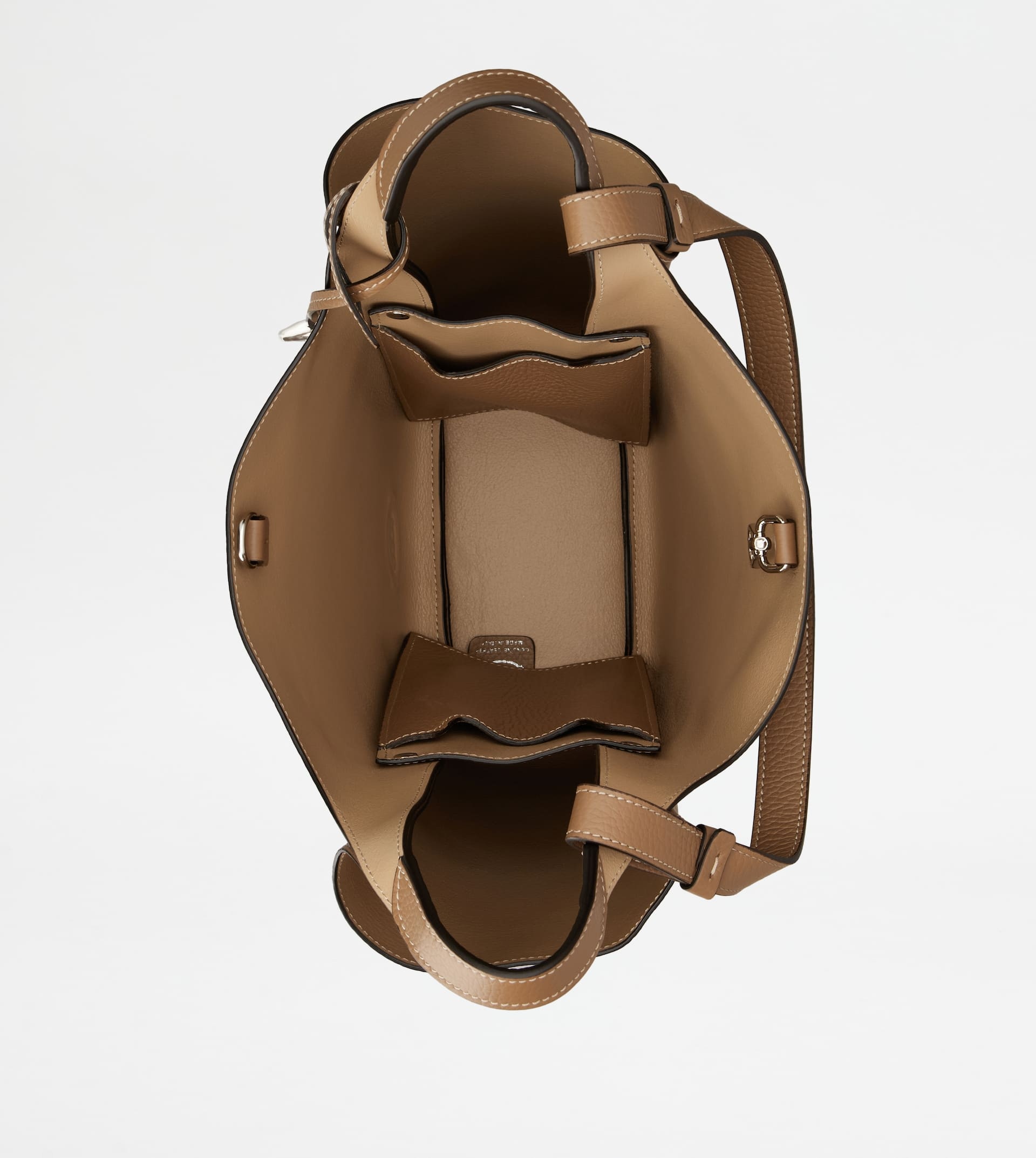 BUCKET BAG IN LEATHER SMALL - BROWN - 3