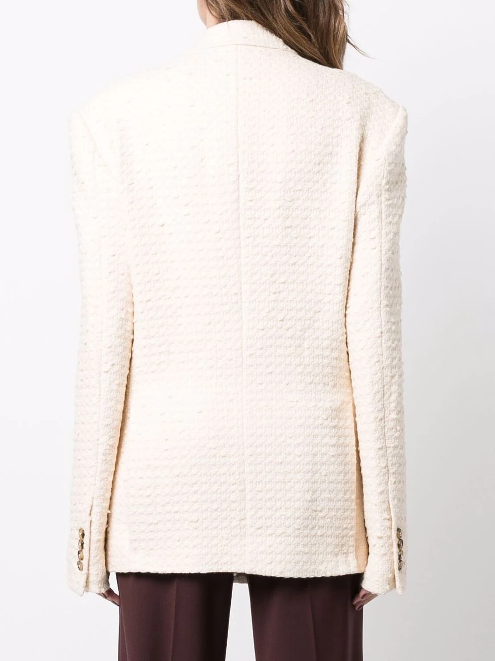 knitted double-breasted blazer - 4