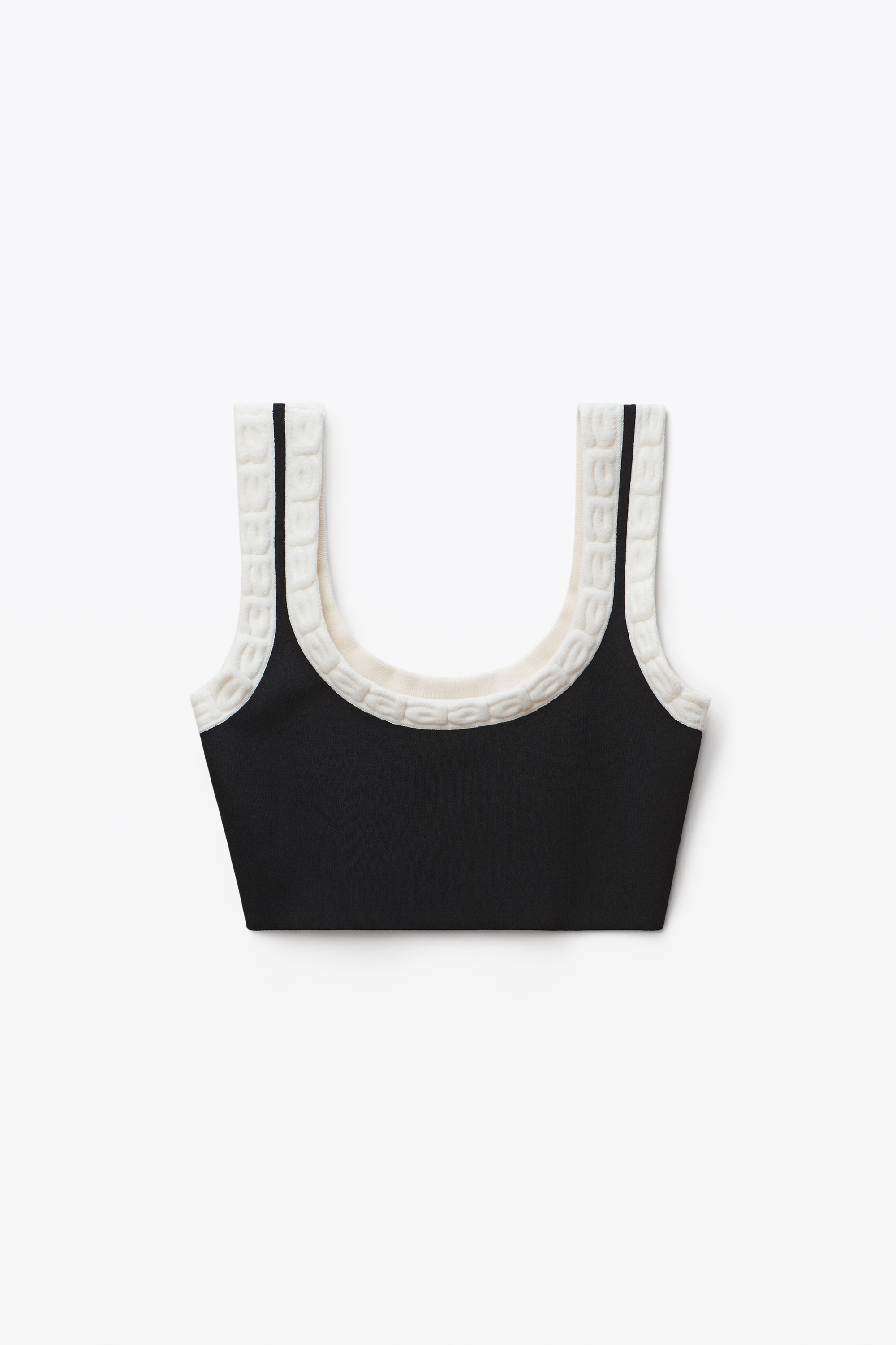 LOGO TRIM BRA TOP IN CHENILLE VISCOSE - 1