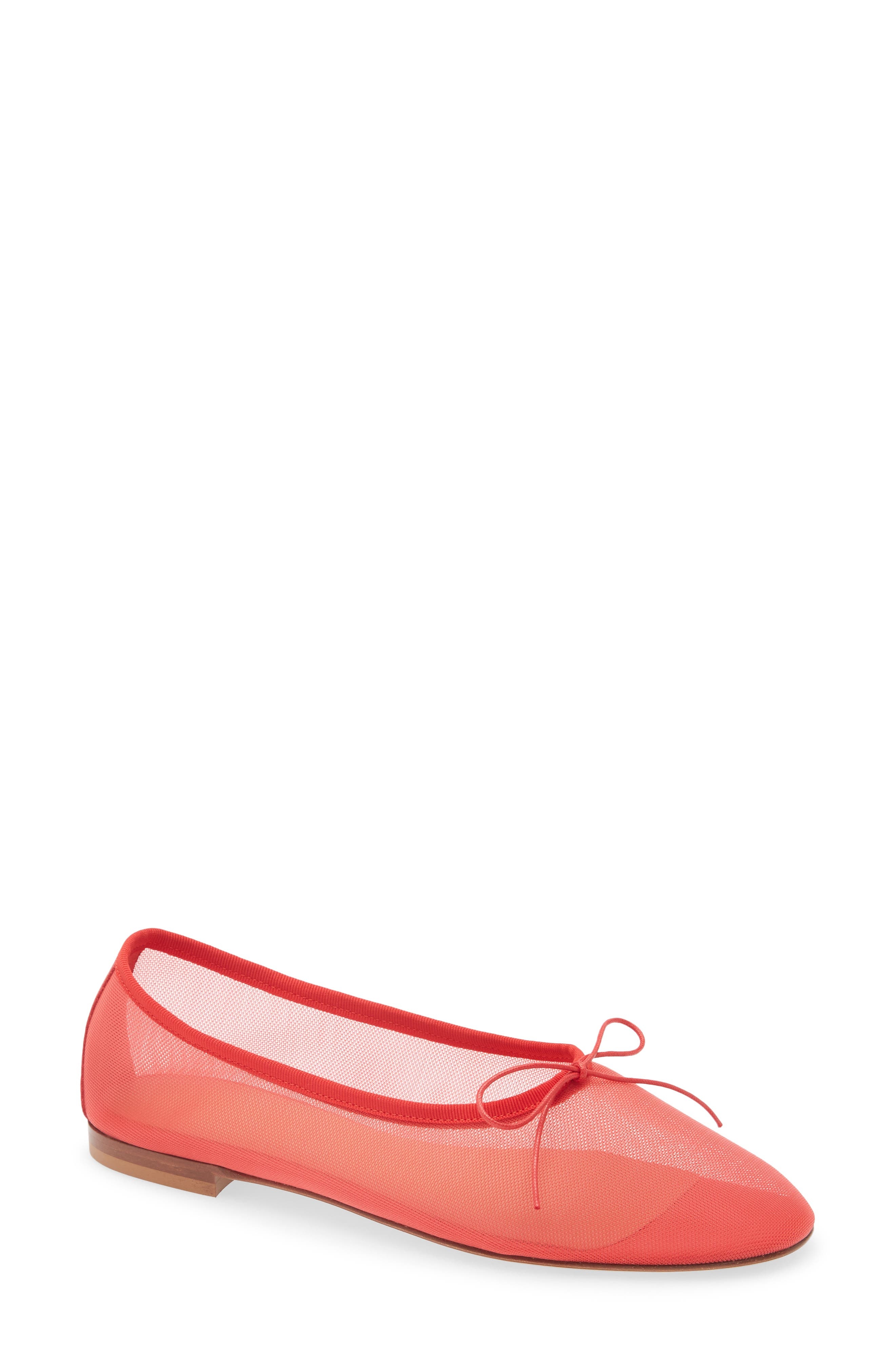 Mansur Gavriel Dream Mesh Ballerina Flat in Bright Red at Nordstrom - 1