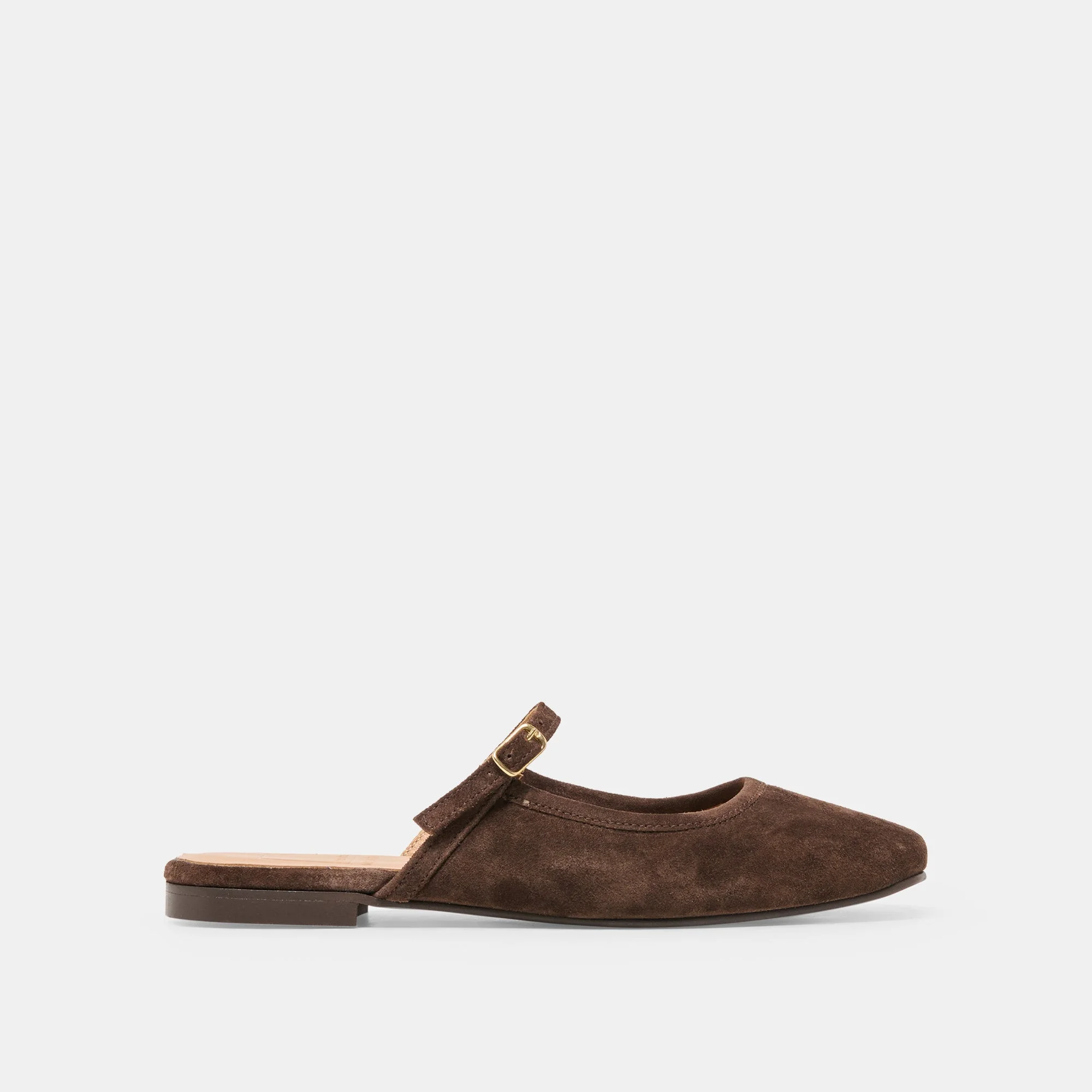 ELIO FLATS DK BROWN SUEDE - 1