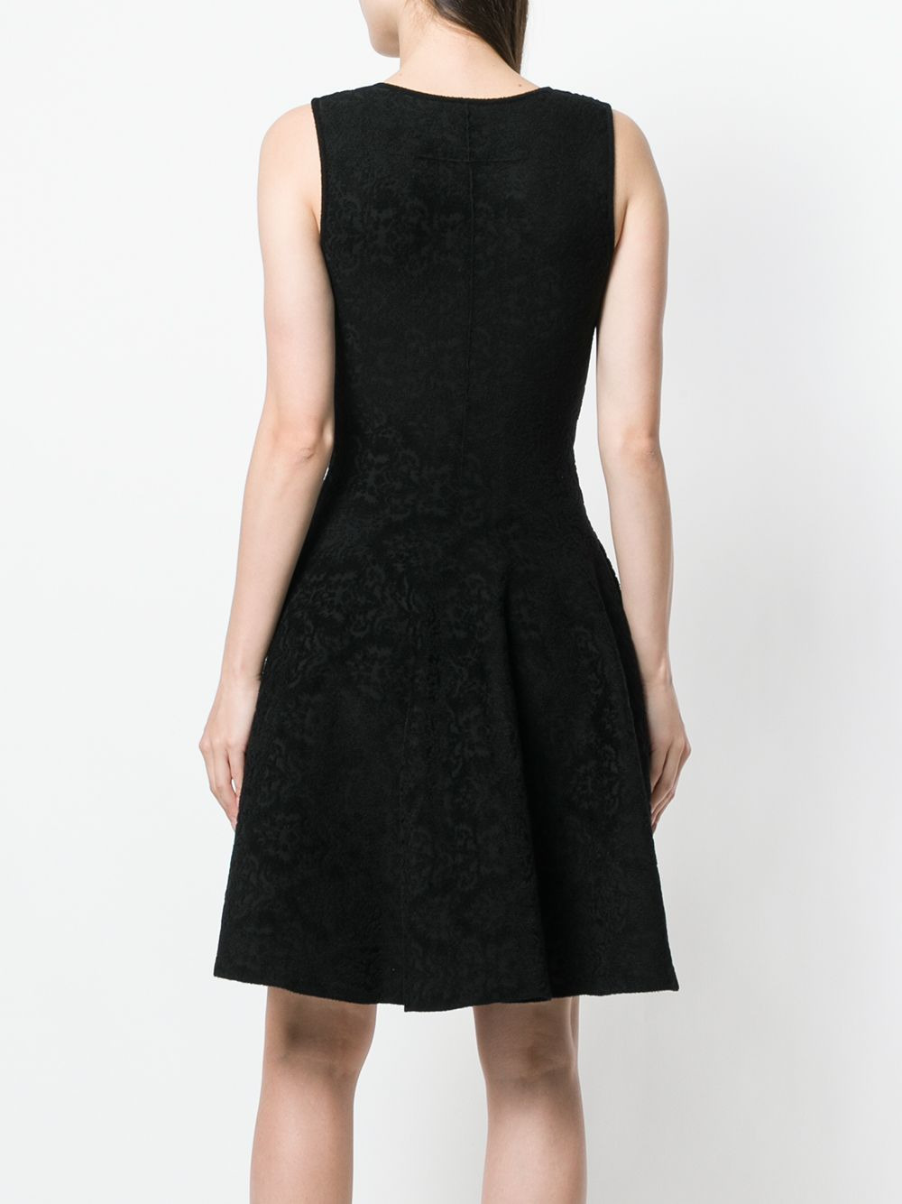 lace trim flared dress - 4